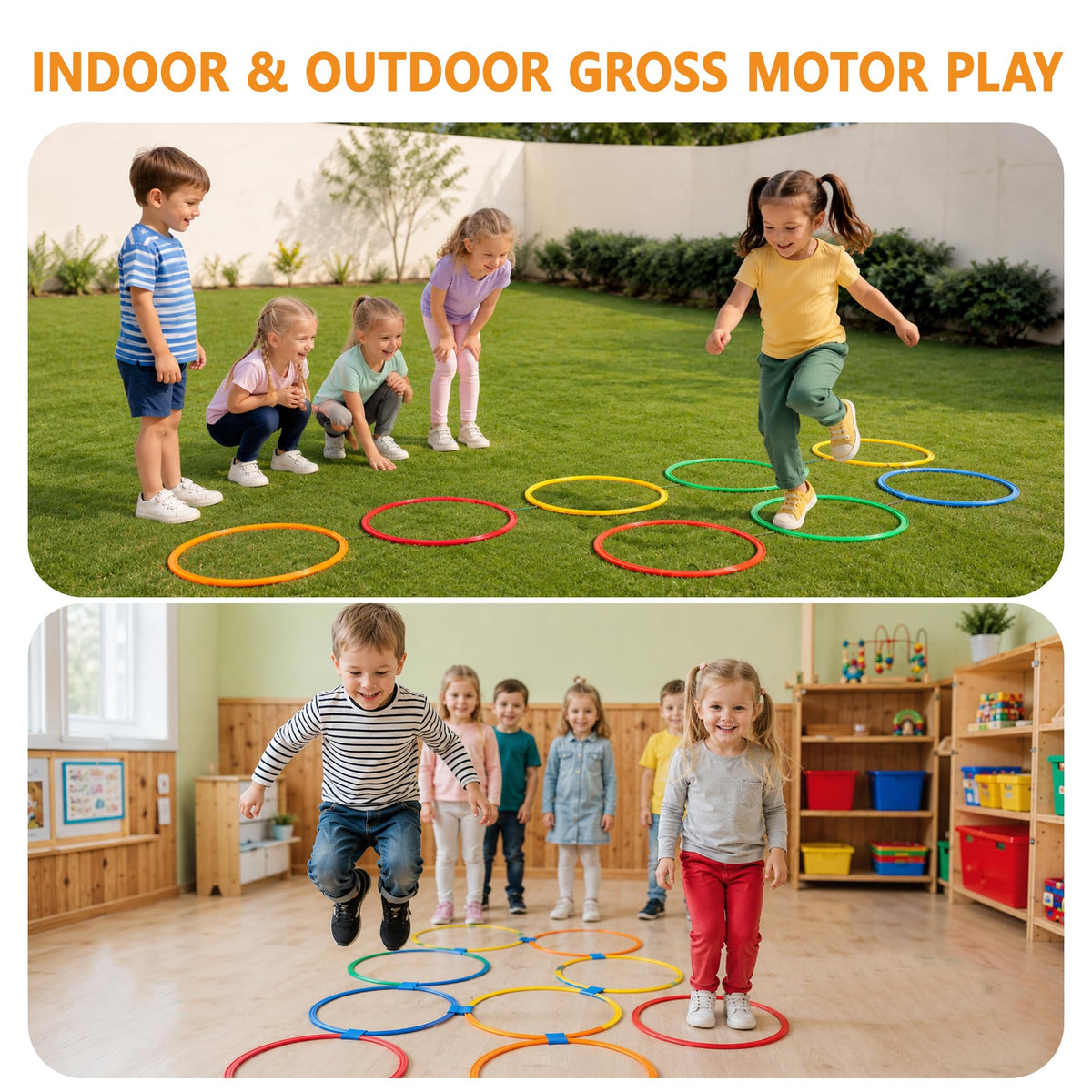 20Pcs 11 Hopscotch Rings Agility Rings for Kids Obstacle - Oranmew Official Imagery - 5