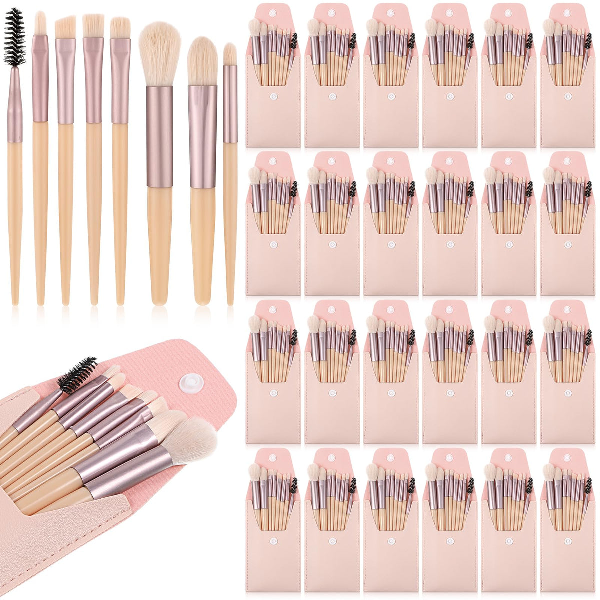 24 Sets Travel Makeup Brush Set Bulk Mini Face Makeup - Oqqlin Official Imagery - 2