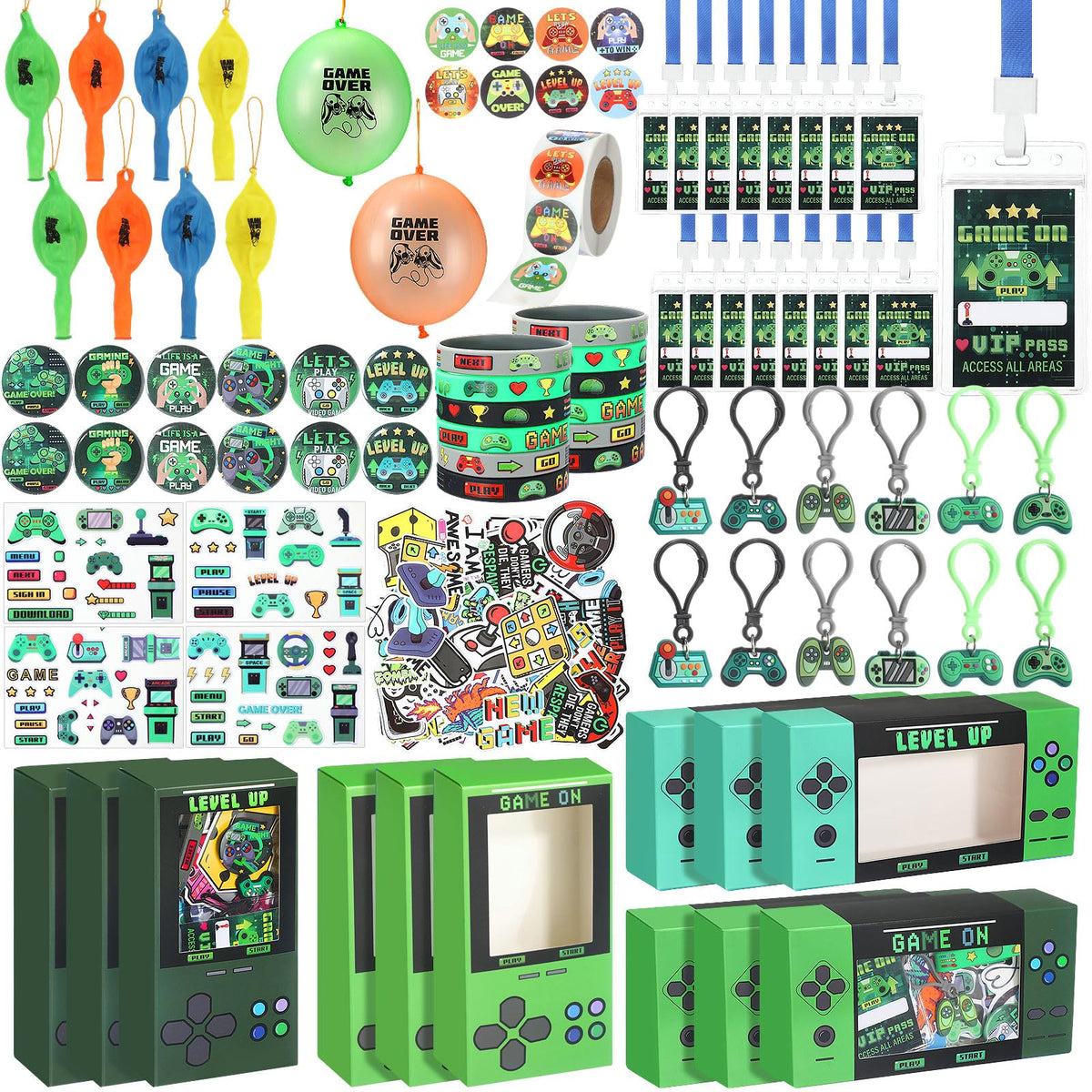 147 Pcs Video Game Party Favors for 12 Kids Gamer Goodie Bag - VercanMonth Official Imagery - 2