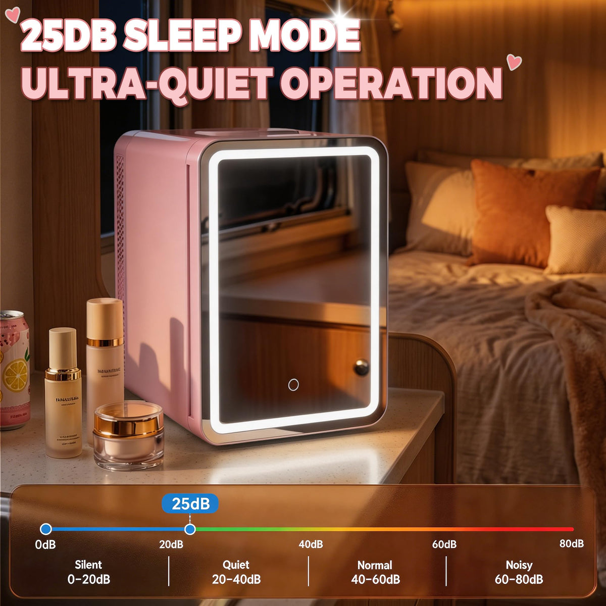 16L 20L Skincare Fridge with LED Mirror Small Fridge for - Kikihouse Official Imagery - 8