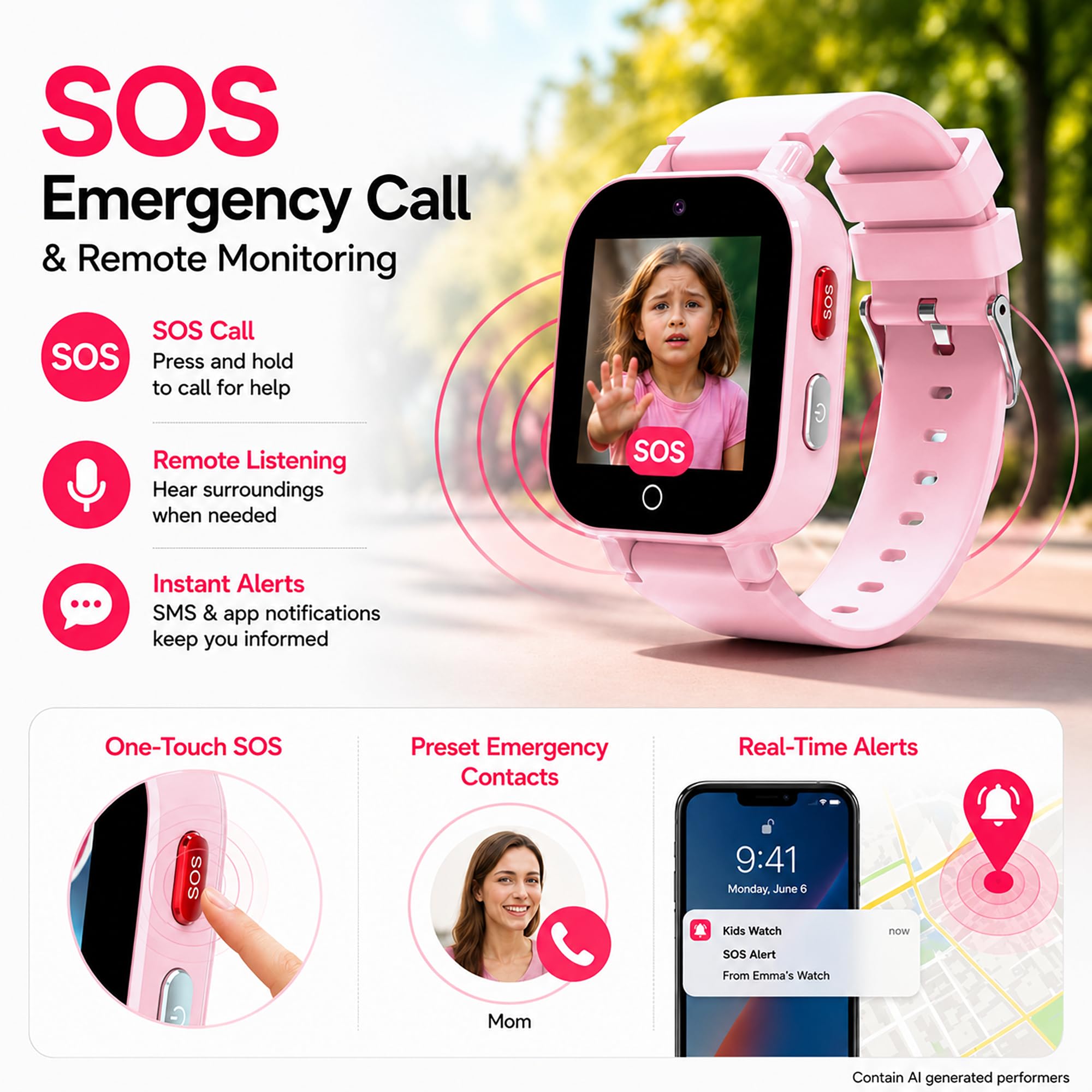 DXPICR 4G Kids Smart Watch with GPS Tracker, Video & Voice Call, SOS, - View 4