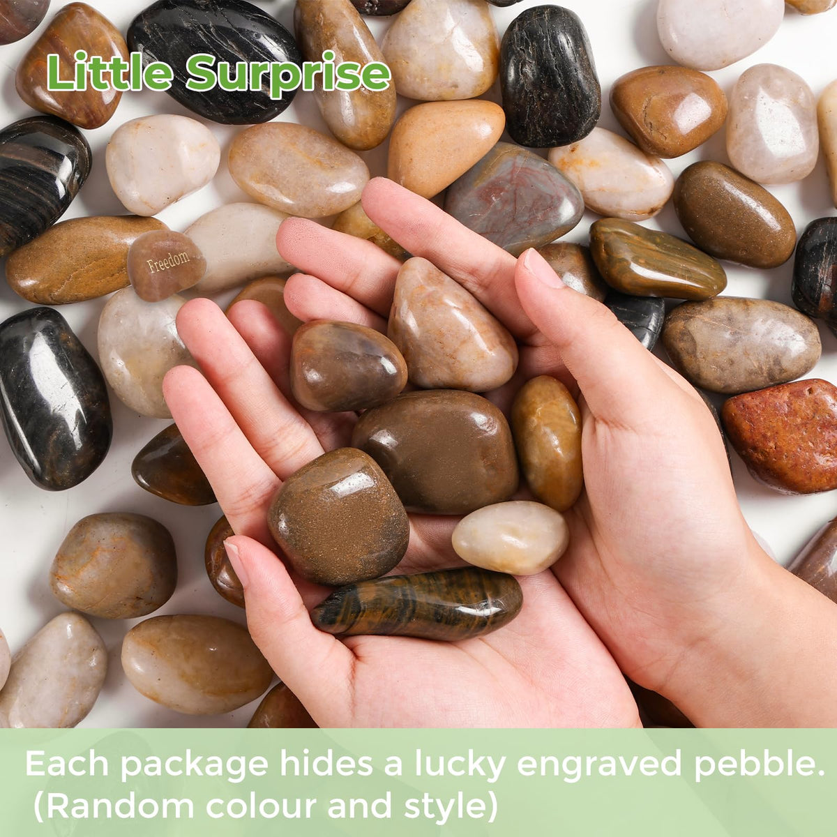 SIDONG 10 lbs Mixed River Rocks 1 2 2 Inches Highly Polished - SIDONG Official Imagery - 3
