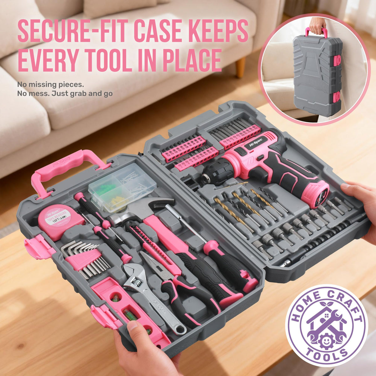 Hi Spec Tool Set with 8V Drill Set Home DIY Repair - Hi-Spec Official Imagery - 8