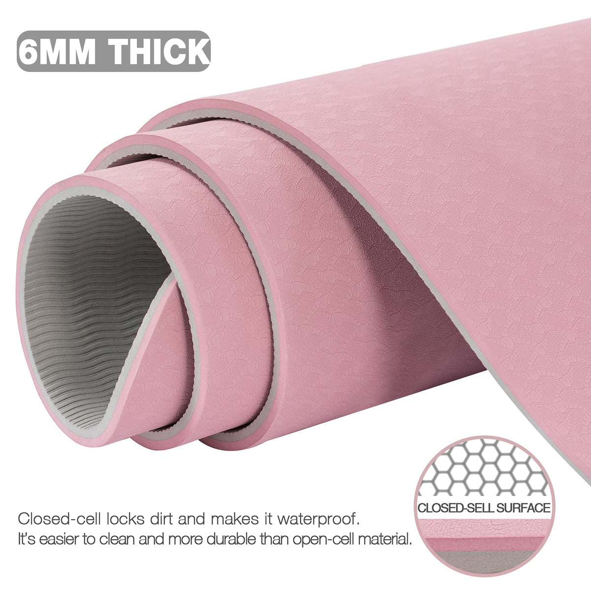 Large Yoga Mat for Men and Women 1 4 2 5 Inch Extra Thick - UMINEUX Official Imagery - 5