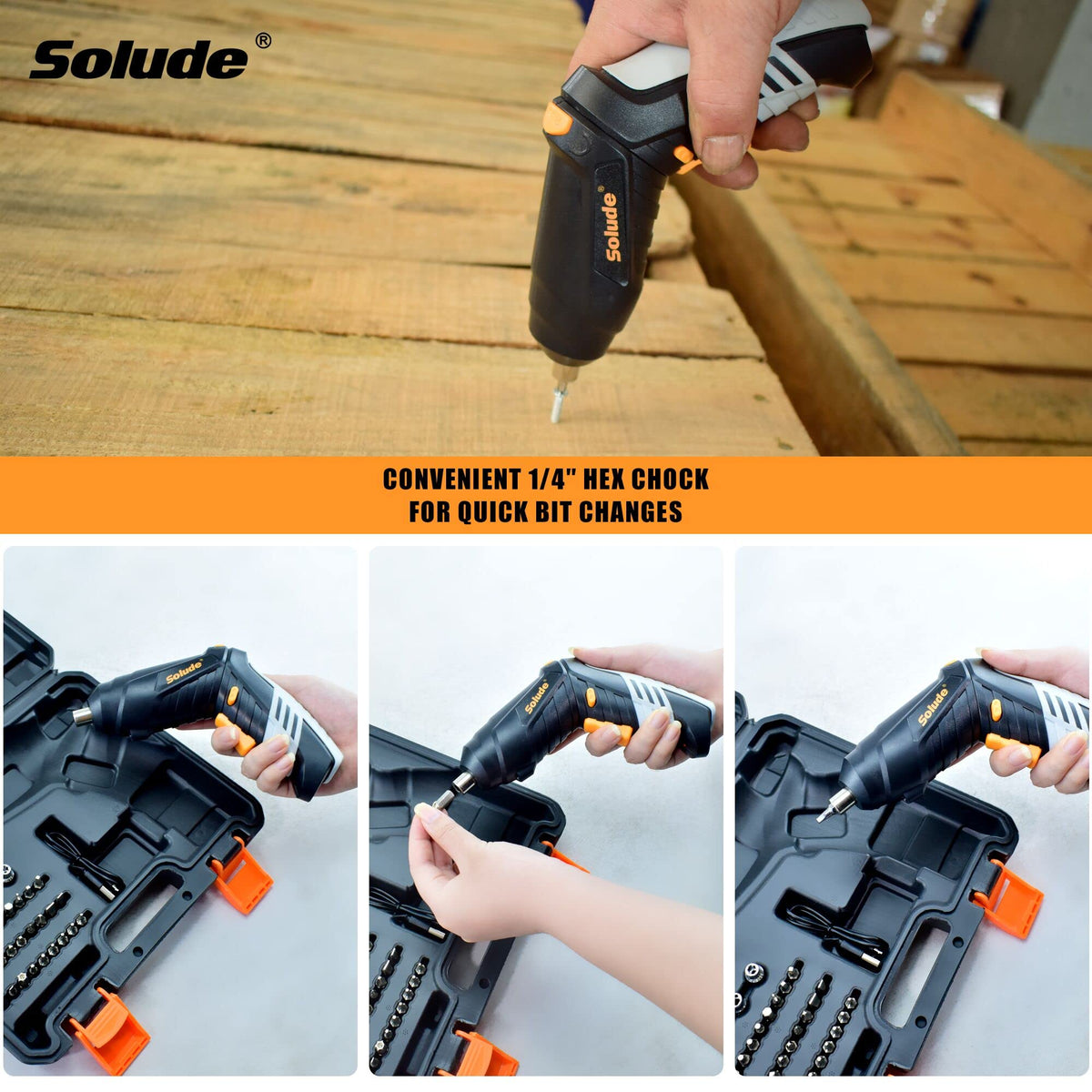 130 Piece Home Tool Kit with 3 6V Electric Screwdriver Basic - SOLUDE Official Imagery - 8