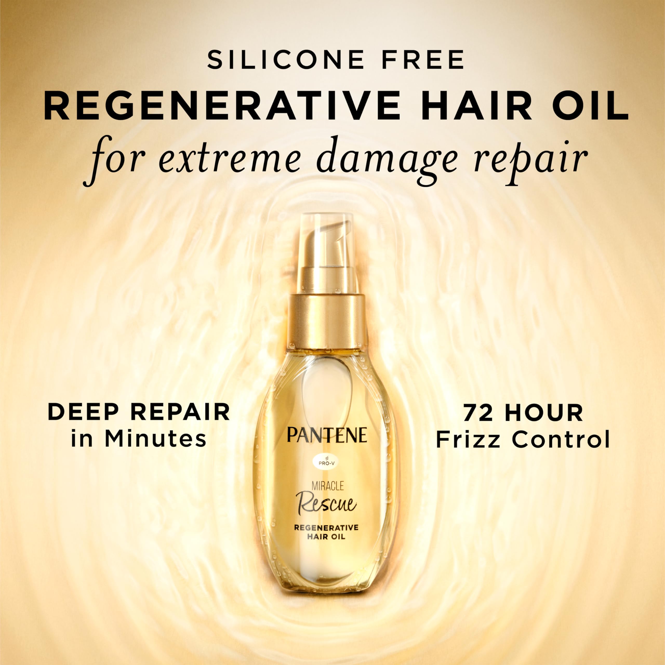 Pantene Miracle Rescue Regenerative Hair Oil - 2.0 FL Oz Deep Repair Treatment for Dr - Pantene Official Product View 3