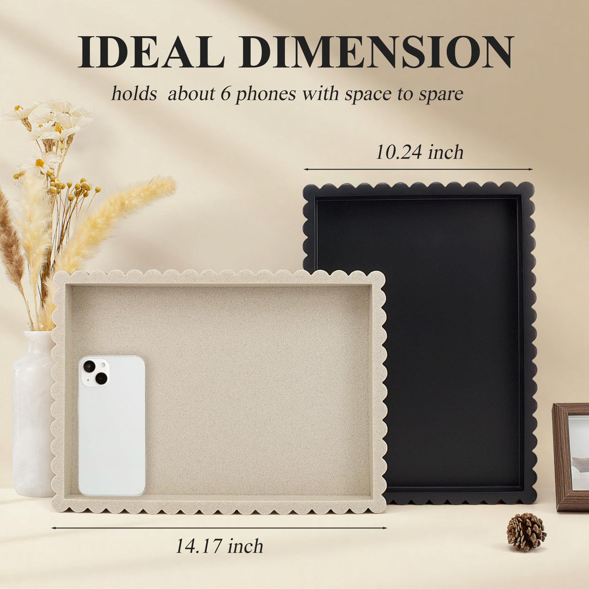 Decorative Tray for Coffee Table Modern Tray Decor 14 Black - YMXYJM Official Imagery - 5