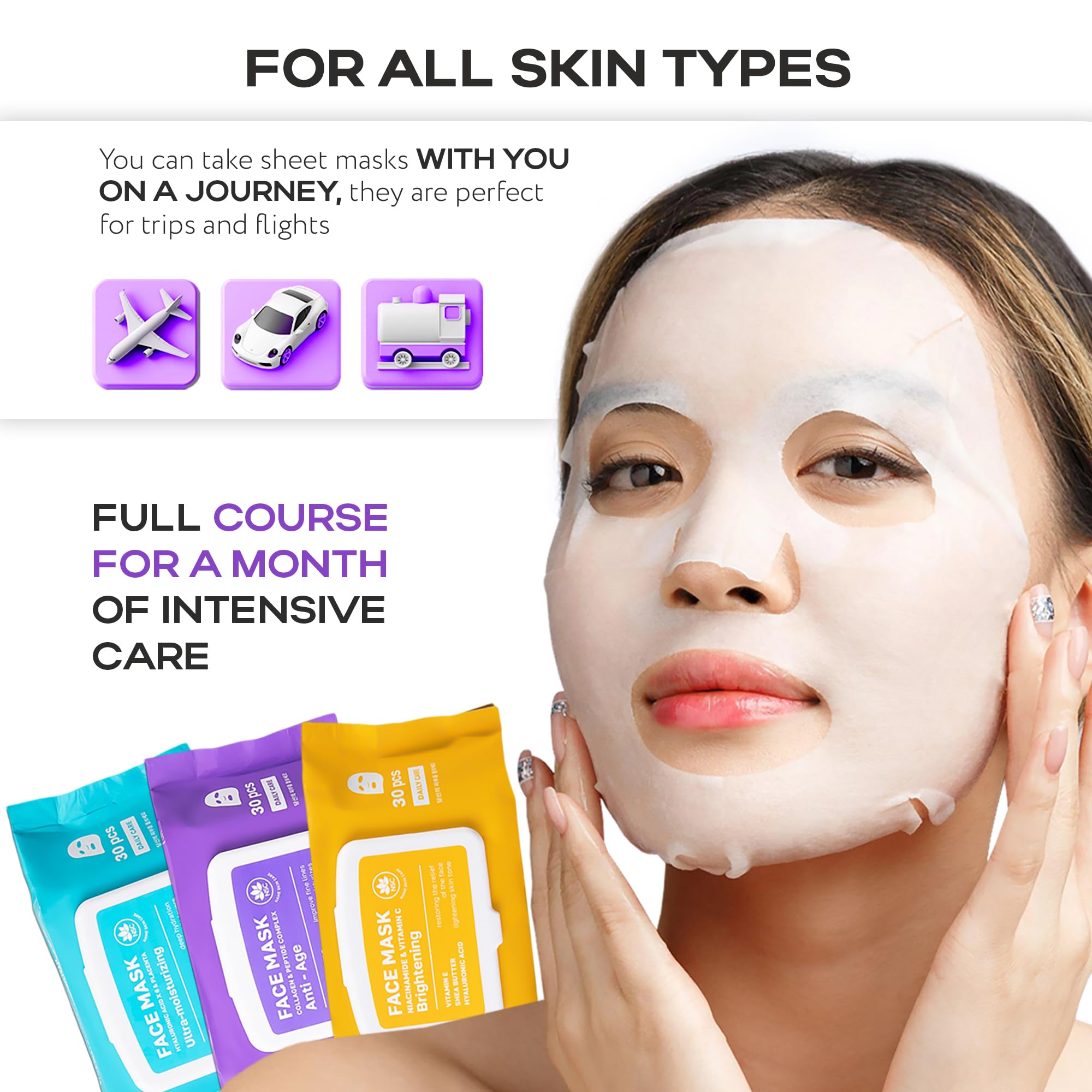 Korean Collagen Face Mask Set - NSC
