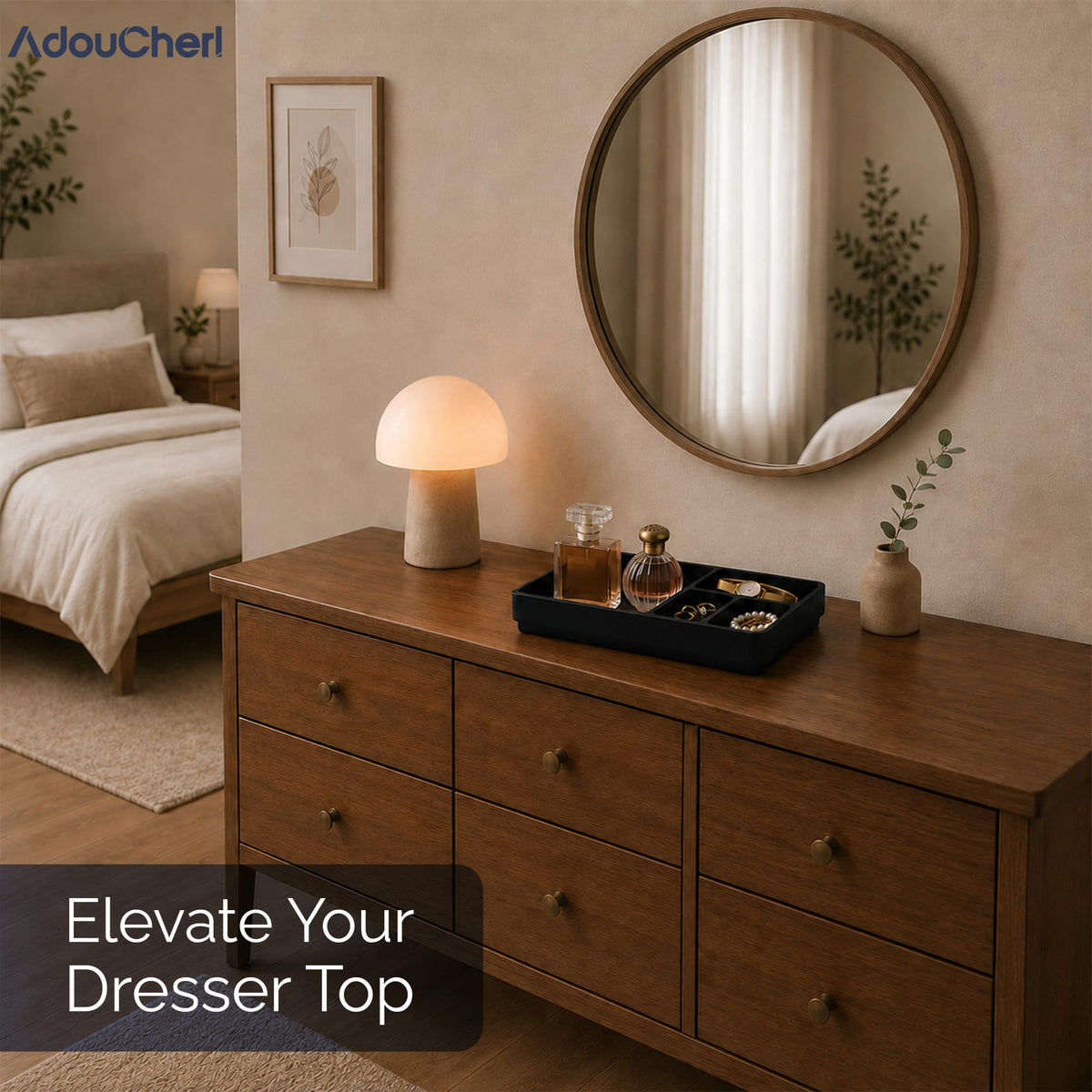Dresser Trays Organizer for Bedroom 13x8 Multi Compartment - AdouCherI Official Imagery - 5