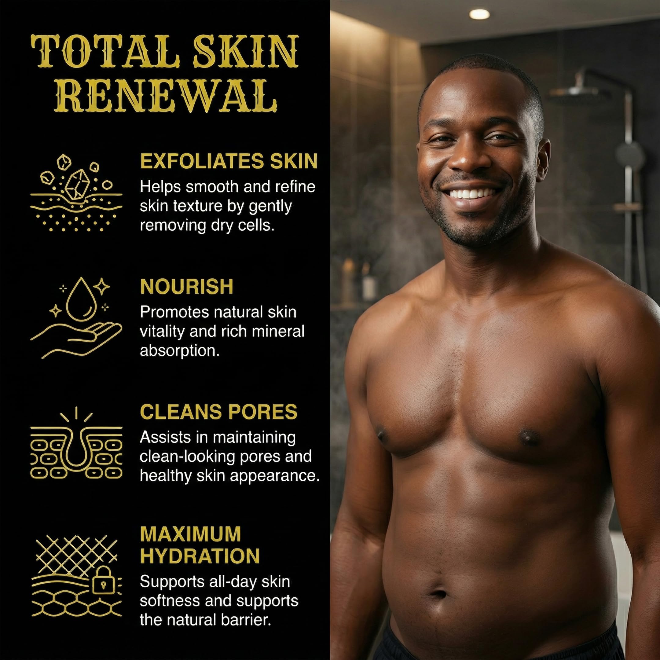 Alicemera Men's Body Scrub With Dead Sea Salt, Sandalwood, Aloe Vera 17 - Alicemera Official Product View 4