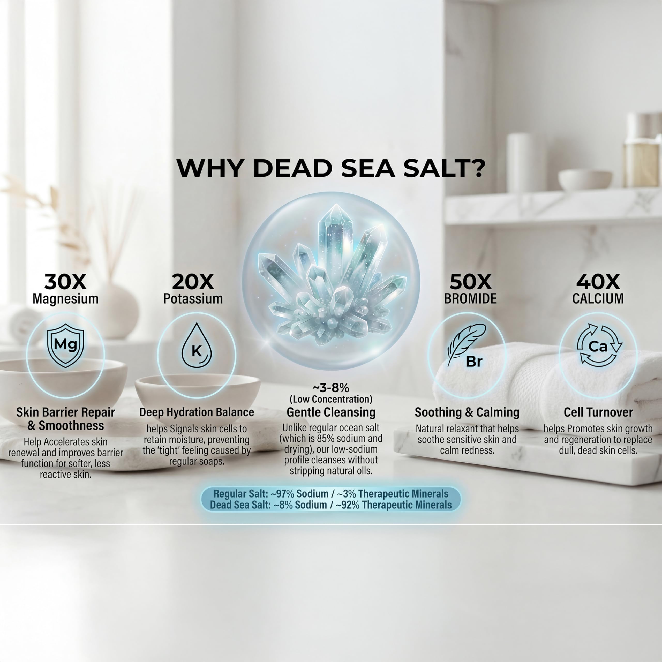 Elefair Tech SEACRET Dead Sea Salt & Oil Body Scrub - Moisturizing & - Elefair Tech Official Product View 6