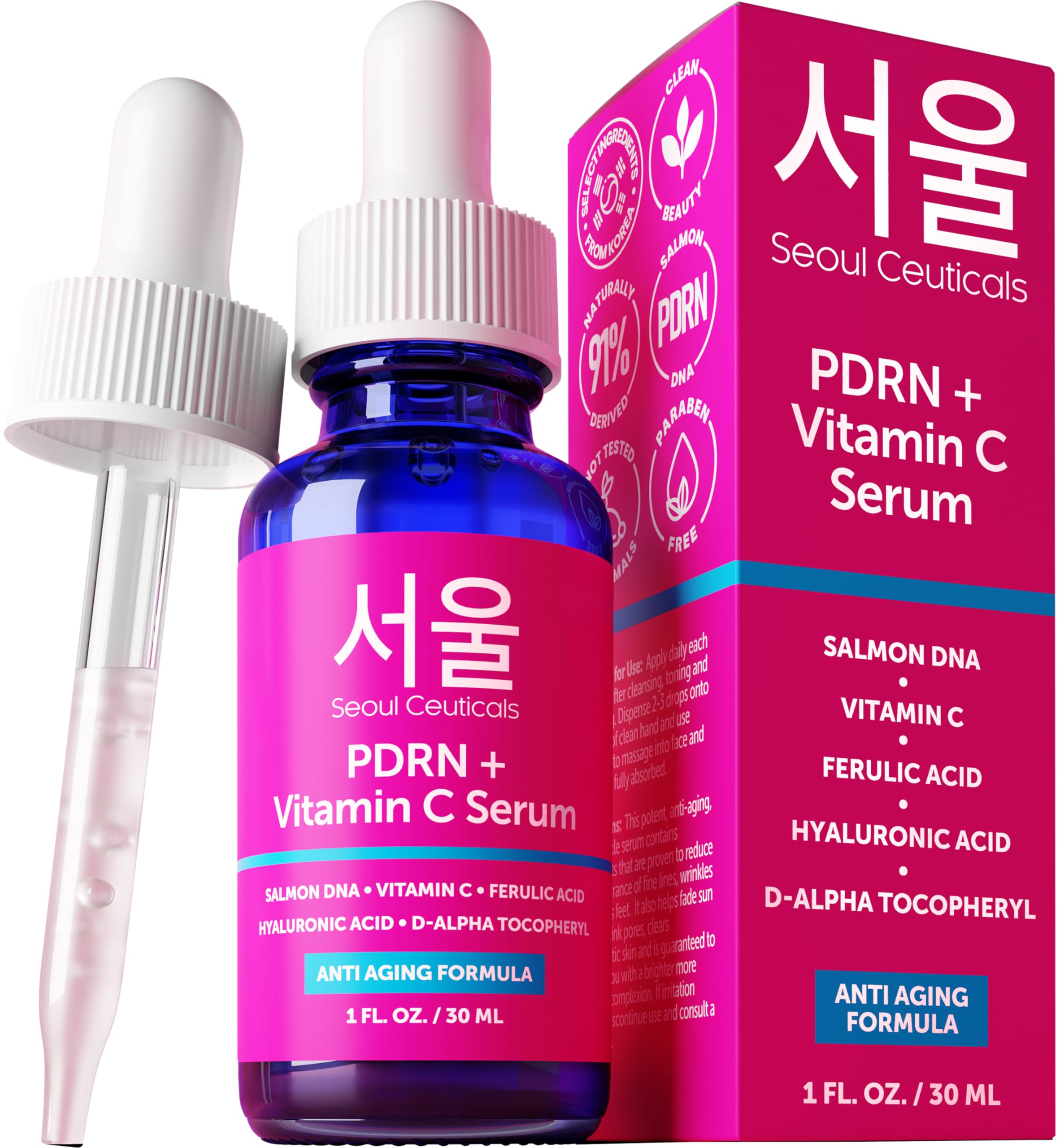 SeoulCeuticals Korean Skin Care 20% Vitamin C Serum for Face + - SeoulCeuticals