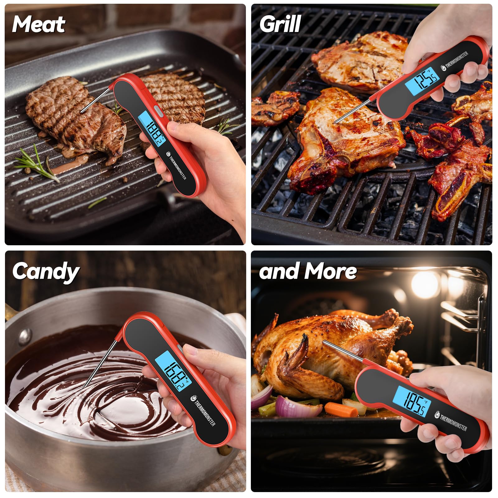 ThermoMonster 0.5 Sec Instant Read Meat Thermometer Digital for C by ThermoMonster - Angle View 10
