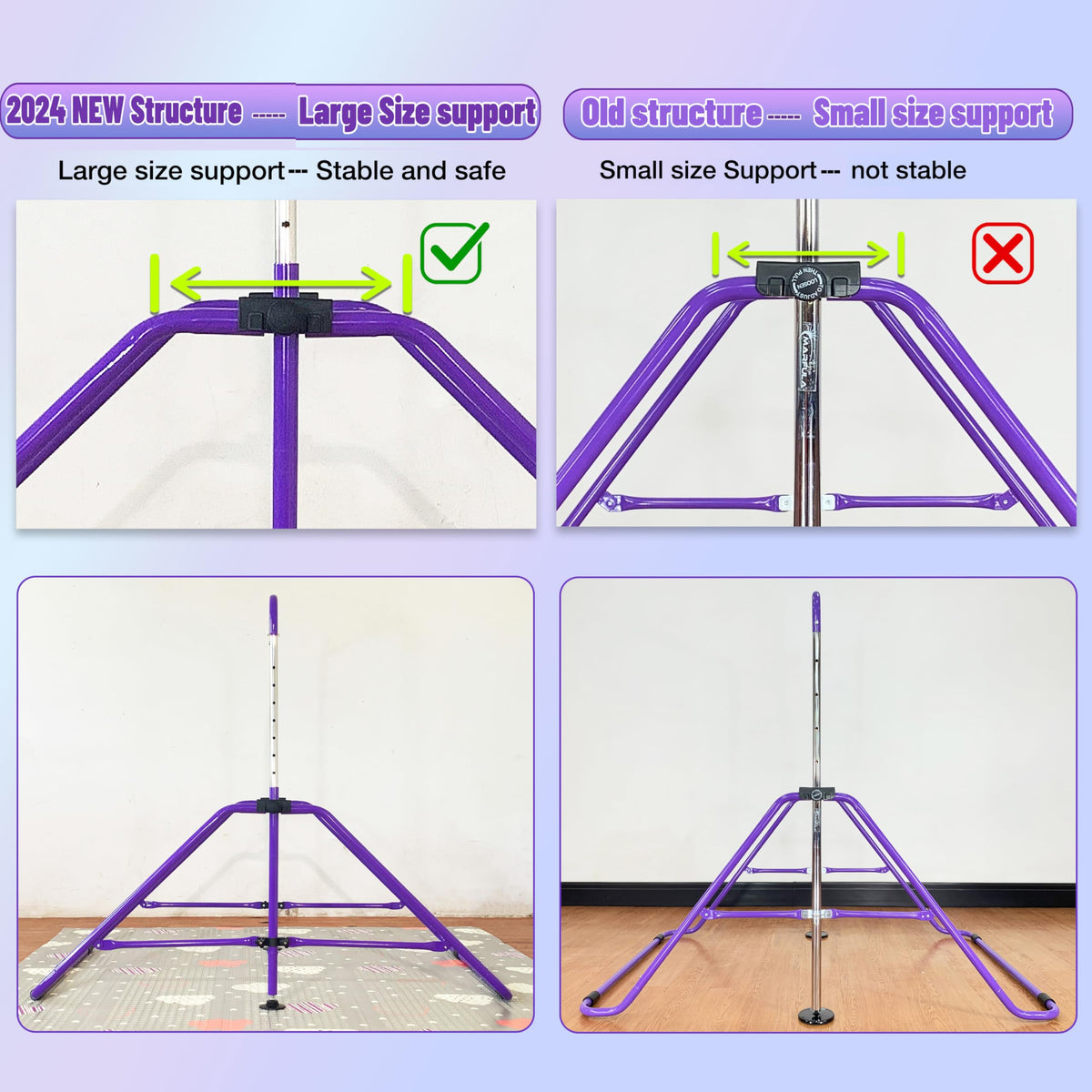 Foldable Gymnastic Bar Adjustable Kip Bar for Kis Ages 3 12 - MARFULA Official Imagery - 3