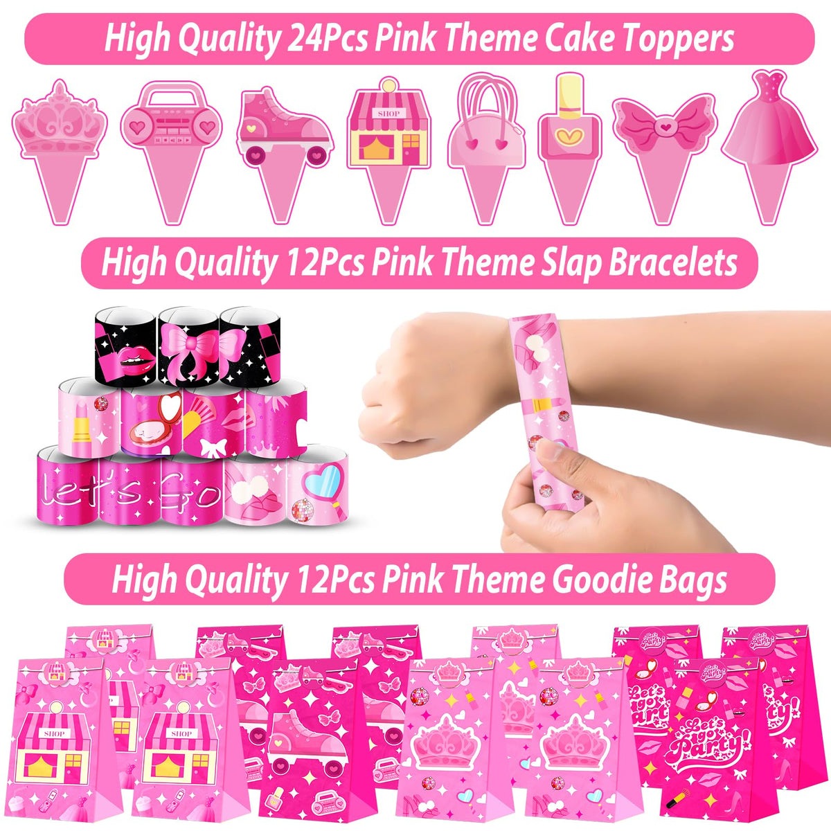220PCS Pink Party Favors Kit for Girls Birthday Supplies - Fumogym Official Imagery - 7