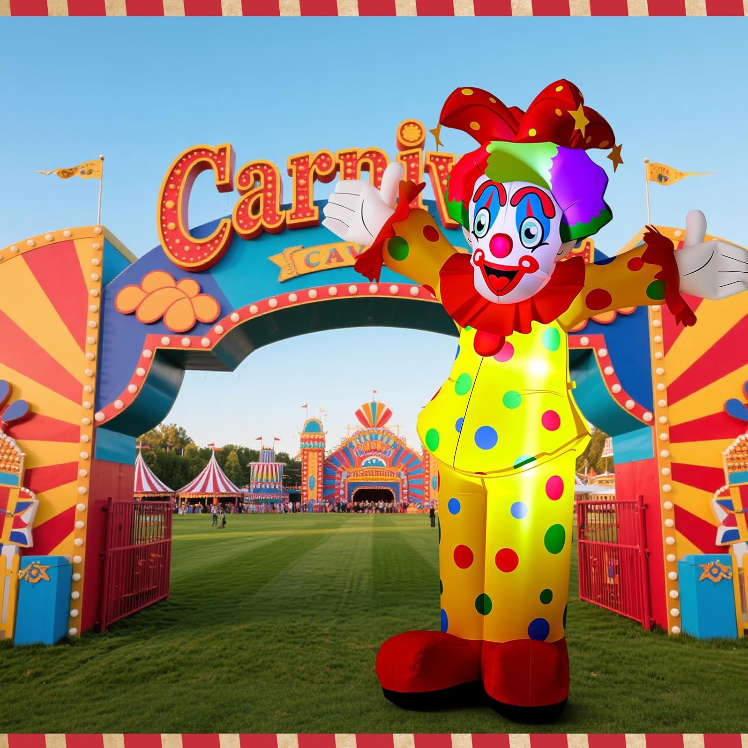 Capoda 5.9 ft Clown Inflatable Life Size Inflatable Carnival Decorations Circus Clown