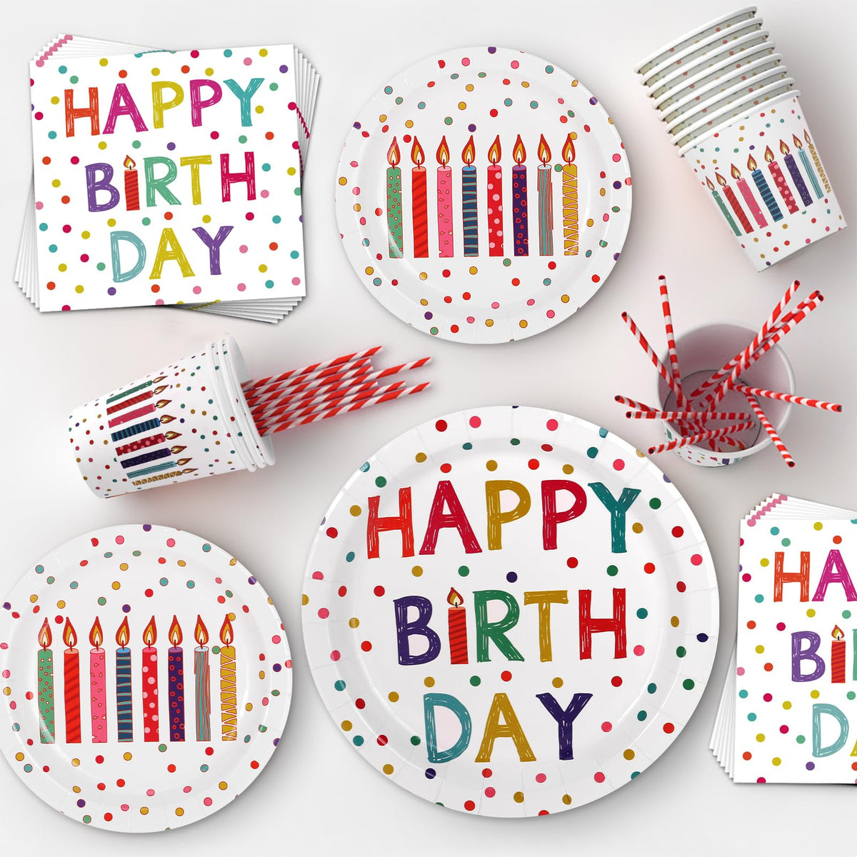 203 Pcs Happy Birthday Decorations Party Supplies Set with - Zifengcer Official Imagery - 7