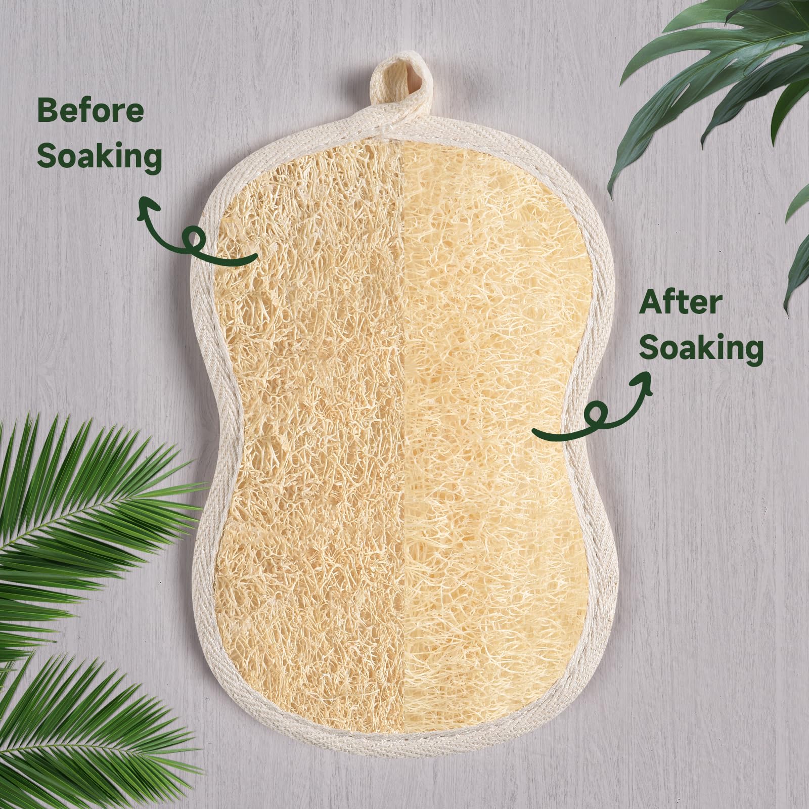 YEMTAL Natural Loofah Exfoliating Body Scrubber, Bath Luffa Sponge, Loofas Body - YEMTAL Official Product View 9