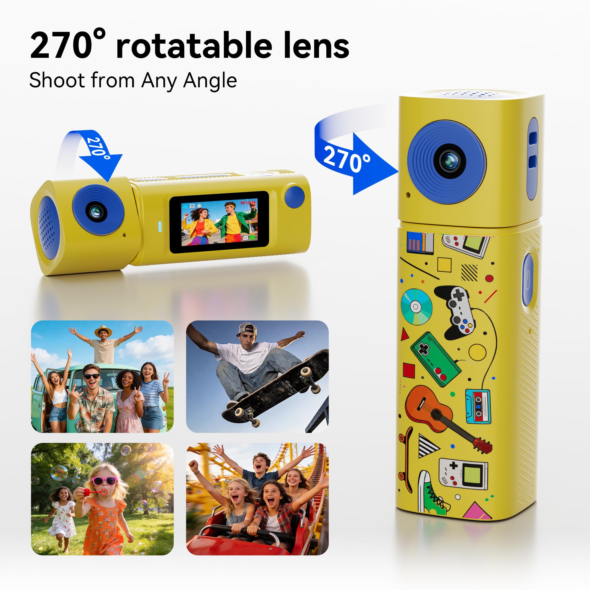 AUCAKU Mini Keychain Digital Camera:2K Digital Mini Camera with 16GB C - View 4