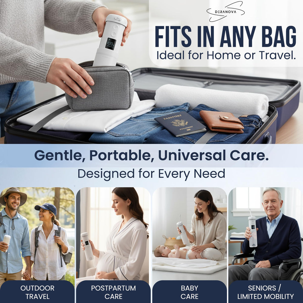 High Pressure Portable Bidet for Travel Electric USB - DeraNova Official Imagery - 6