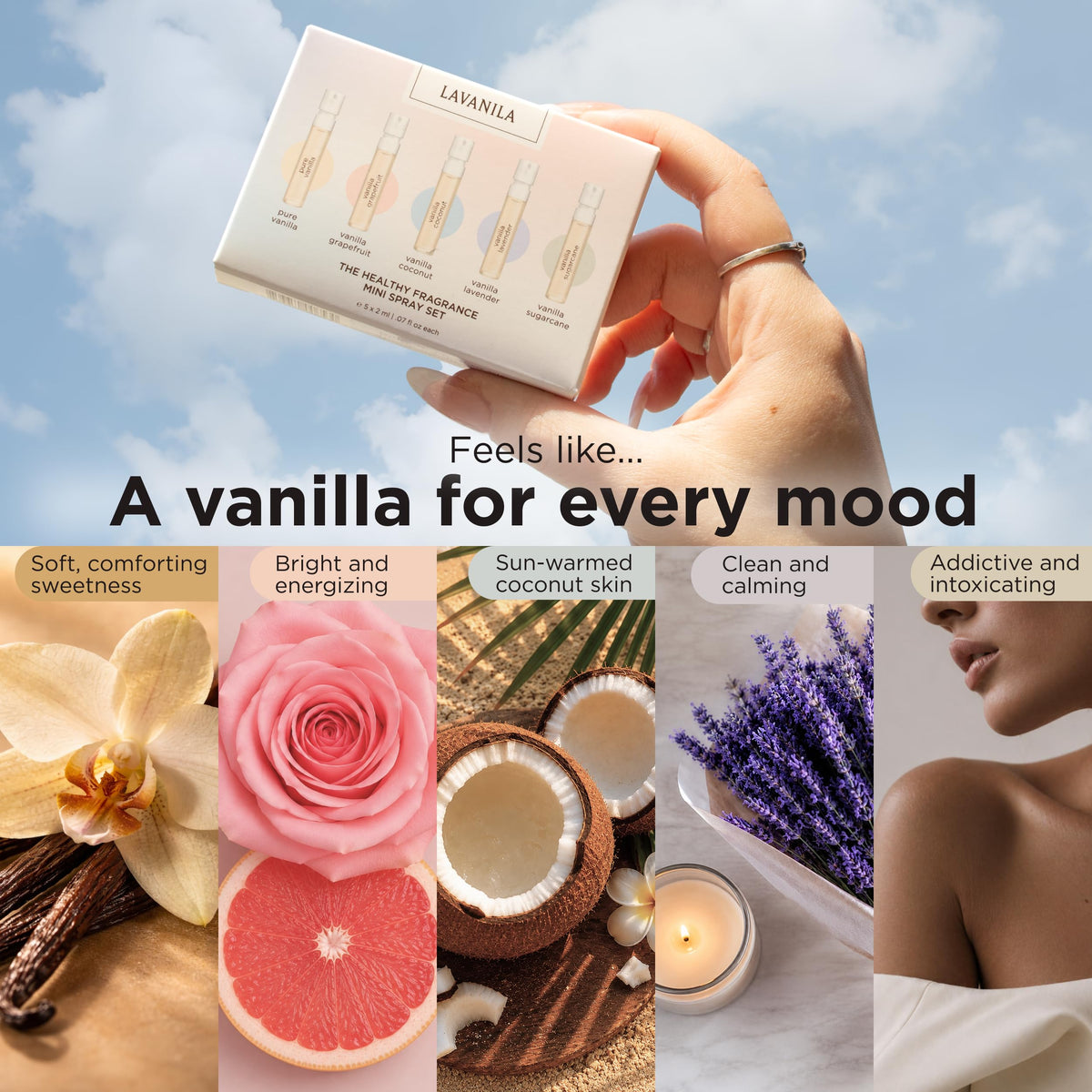 Lavanila Vanilla Perfume Sampler Set for Women 2mL Each - Lavanila Official Imagery - 5