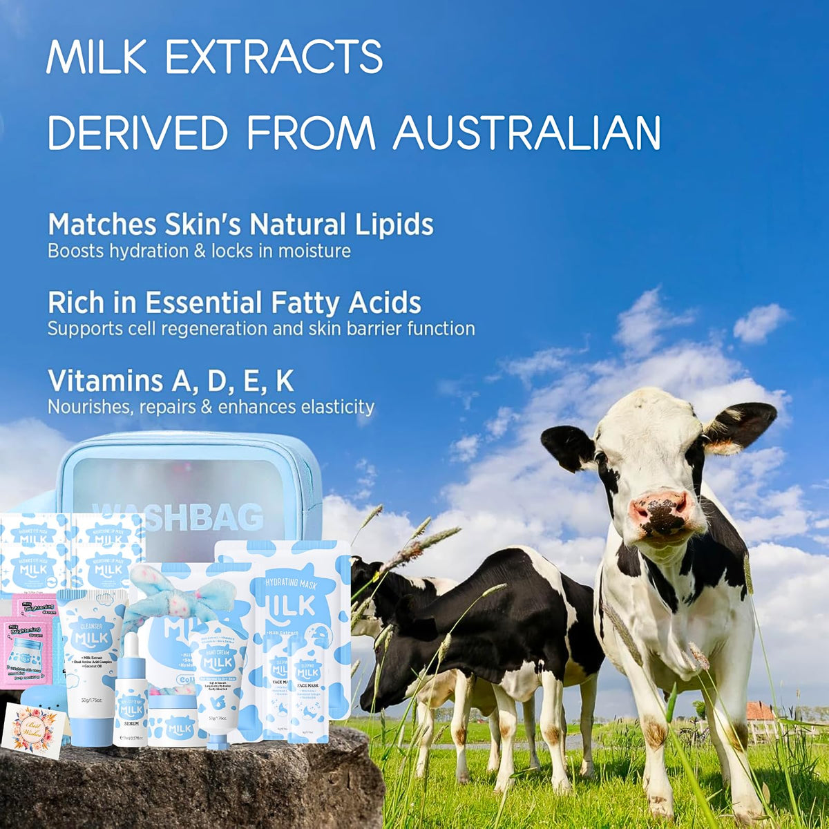 20PCS Luxury Milk Skincare Set For Kids Complete Kids - LusinaPink Official Imagery - 4
