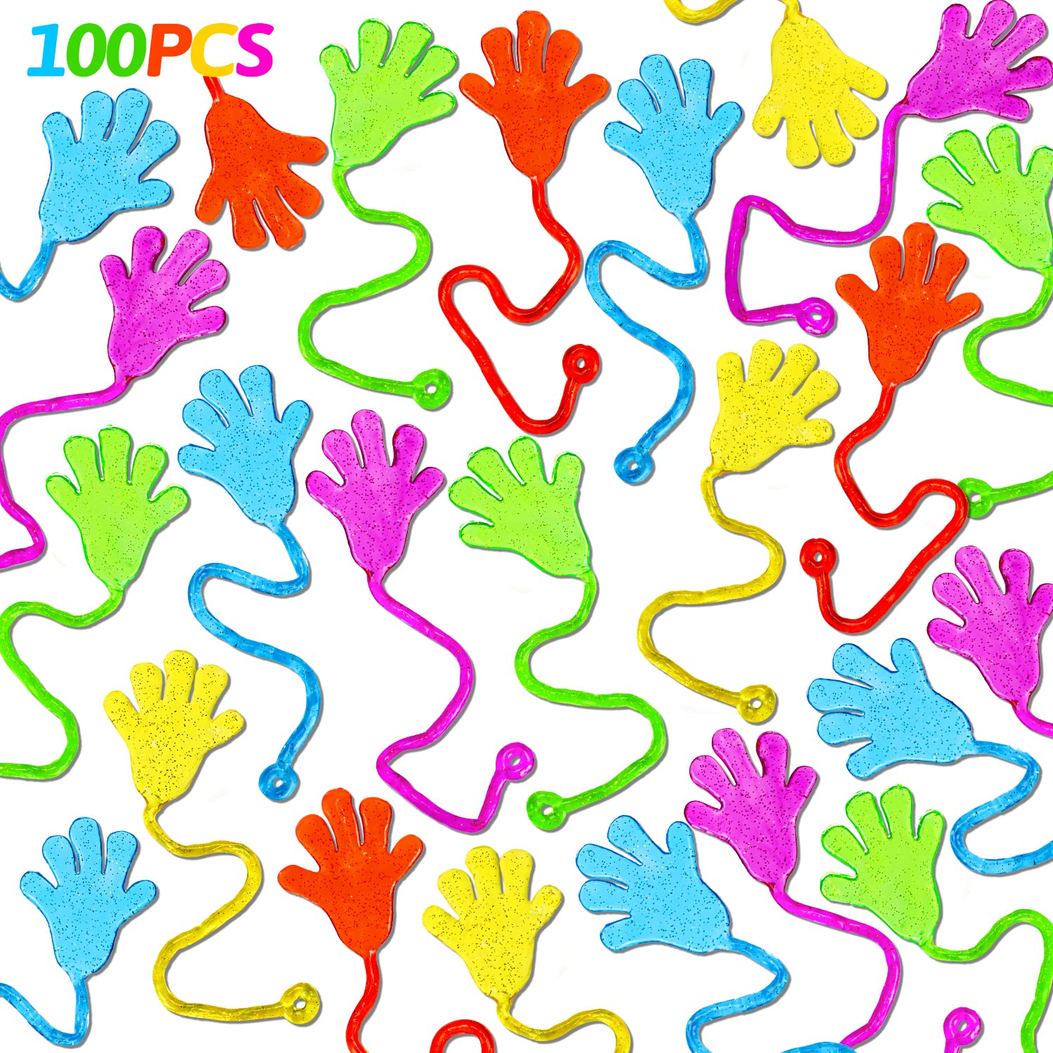 100PCS Sticky Hands Bulk Party Favors for Kids 4-8 8-12 - Product Imagery