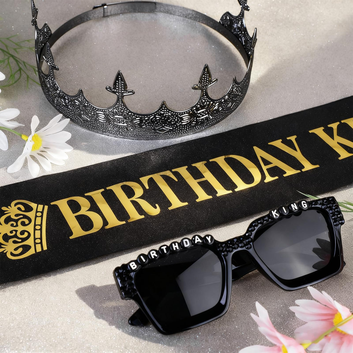 3 pcs Goth Birthday Decorations for Men Set Black Happy - Bravo West Official Imagery - 8