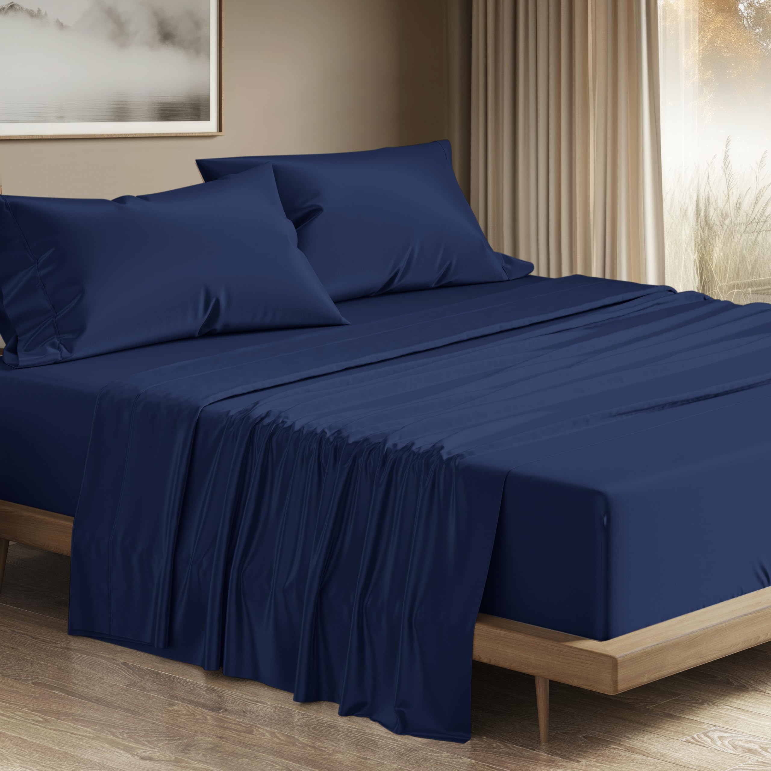 THREAD SPREAD 100% Egyptian Cotton Sheets California King Size - - Product Imagery