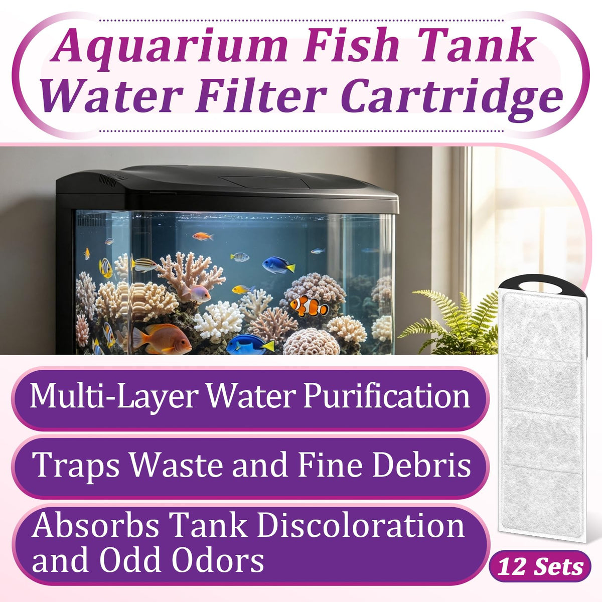 12 PCS Aquarium Cartridges Compatible with Coralife Fish - Bookiq Official Imagery - 3