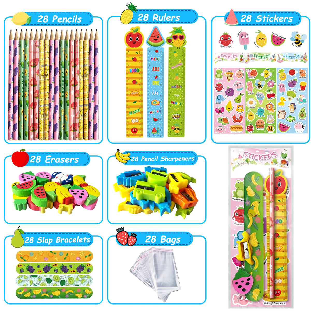 Goodie Bags for Birthday Party 28 Pack Stationery Return - Thesixowls Official Imagery - 4