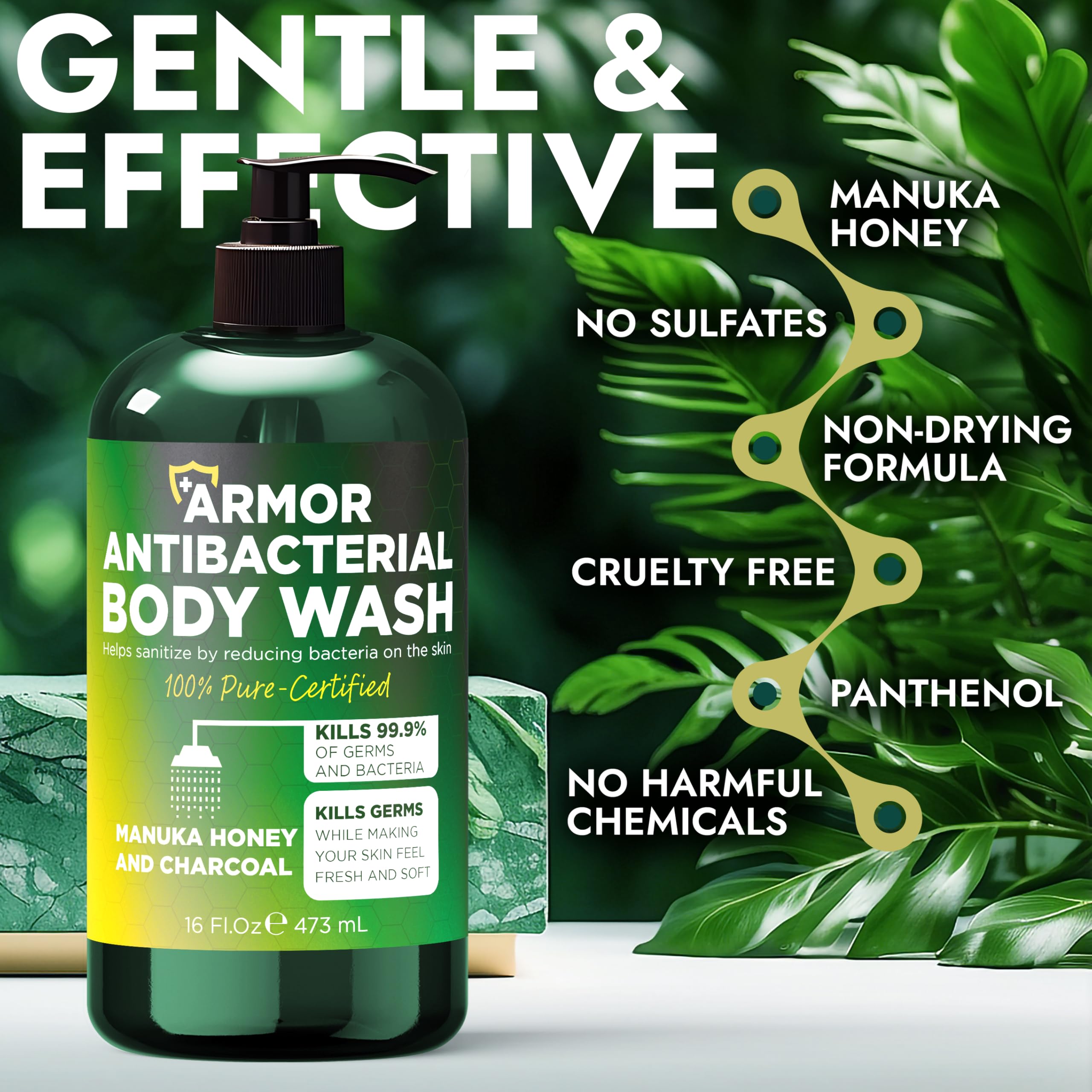 Antibacterial Body Wash | Back Acne & Odor Relief 16 oz