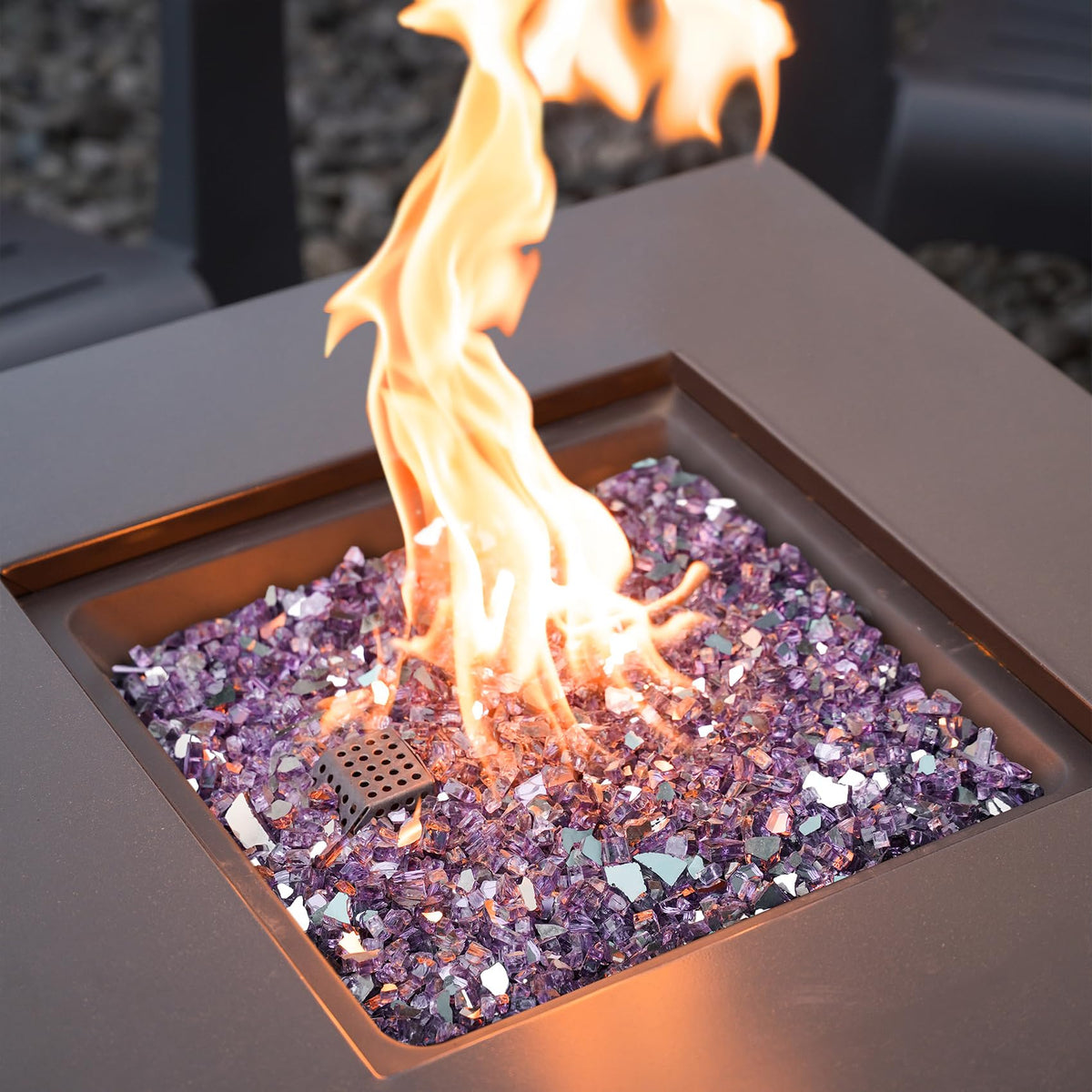 10 lbs High Luster Fire Pit Glass 1 4 Inch Reflective Purple - Mr. Fireglass Official Imagery - 3