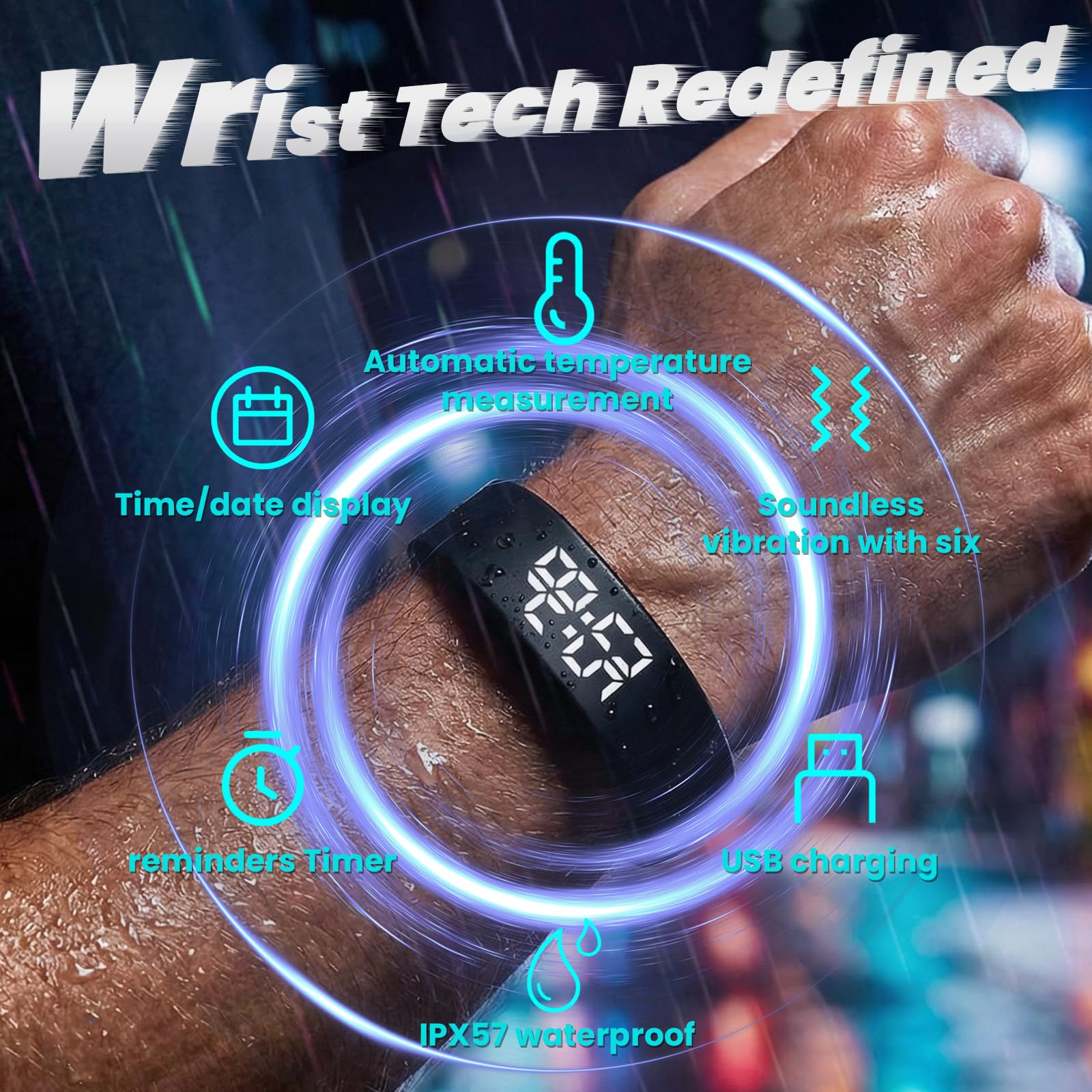 NLCCLTQ Vibrating Alarm Wristband Effective Alarm Clocks for Deep Slee - View 2