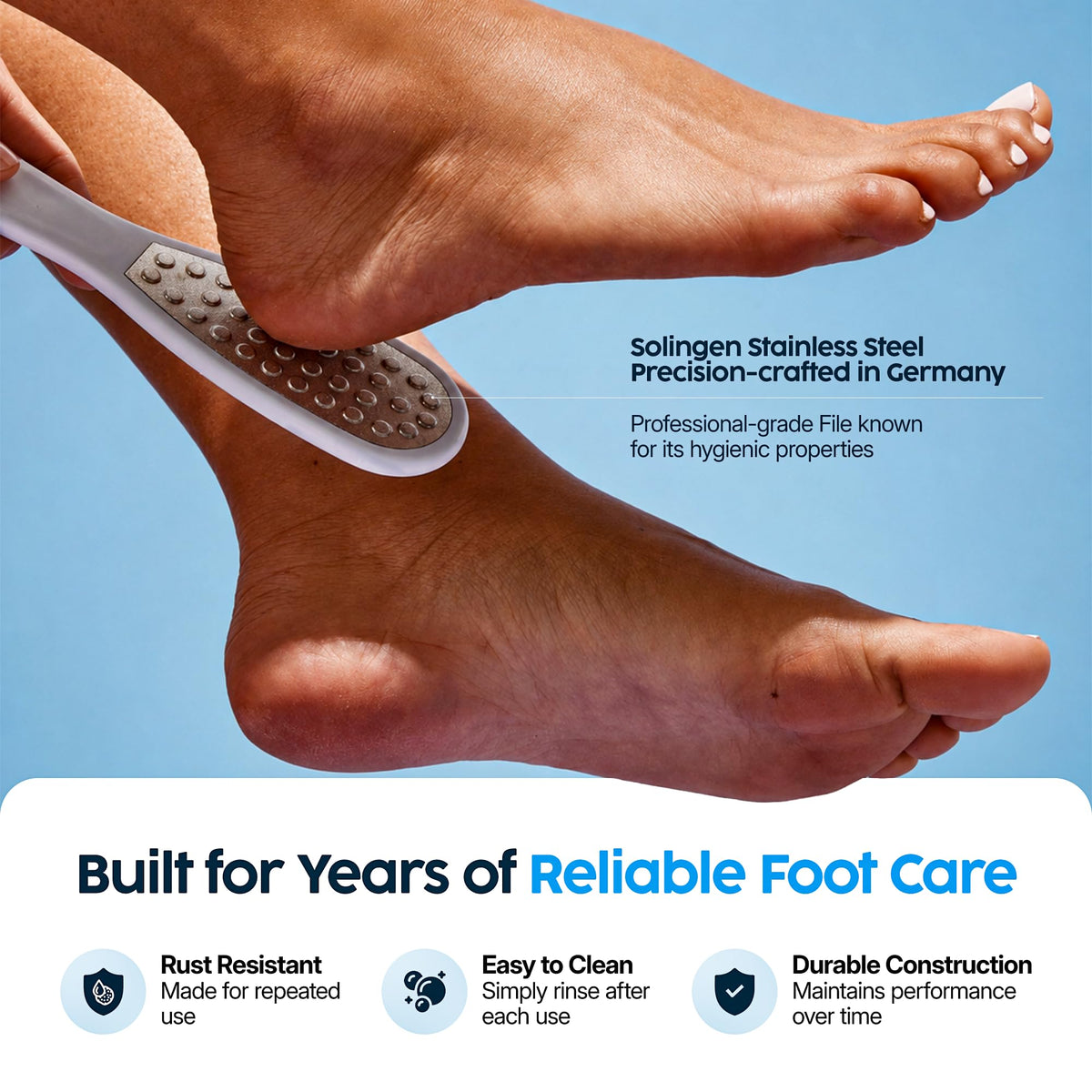 Footlogix Double Sided Stainless Steel Foot File with - FOOTLOGIX Official Imagery - 4