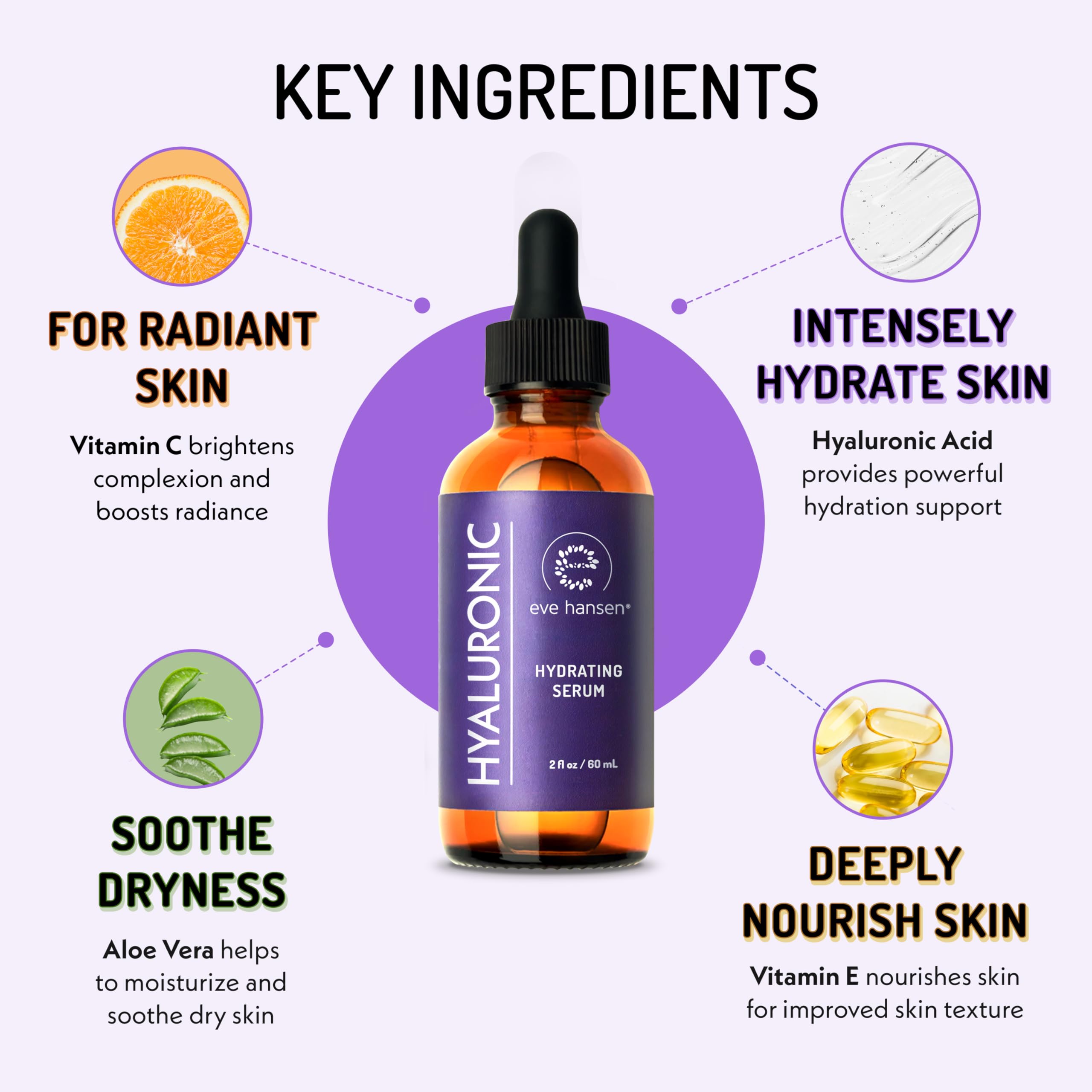 Eve Hansen Hyaluronic Acid Serum for Face - Hydrating Serum with Vitamin C & E Ant - Eve Hansen Official Product View 3
