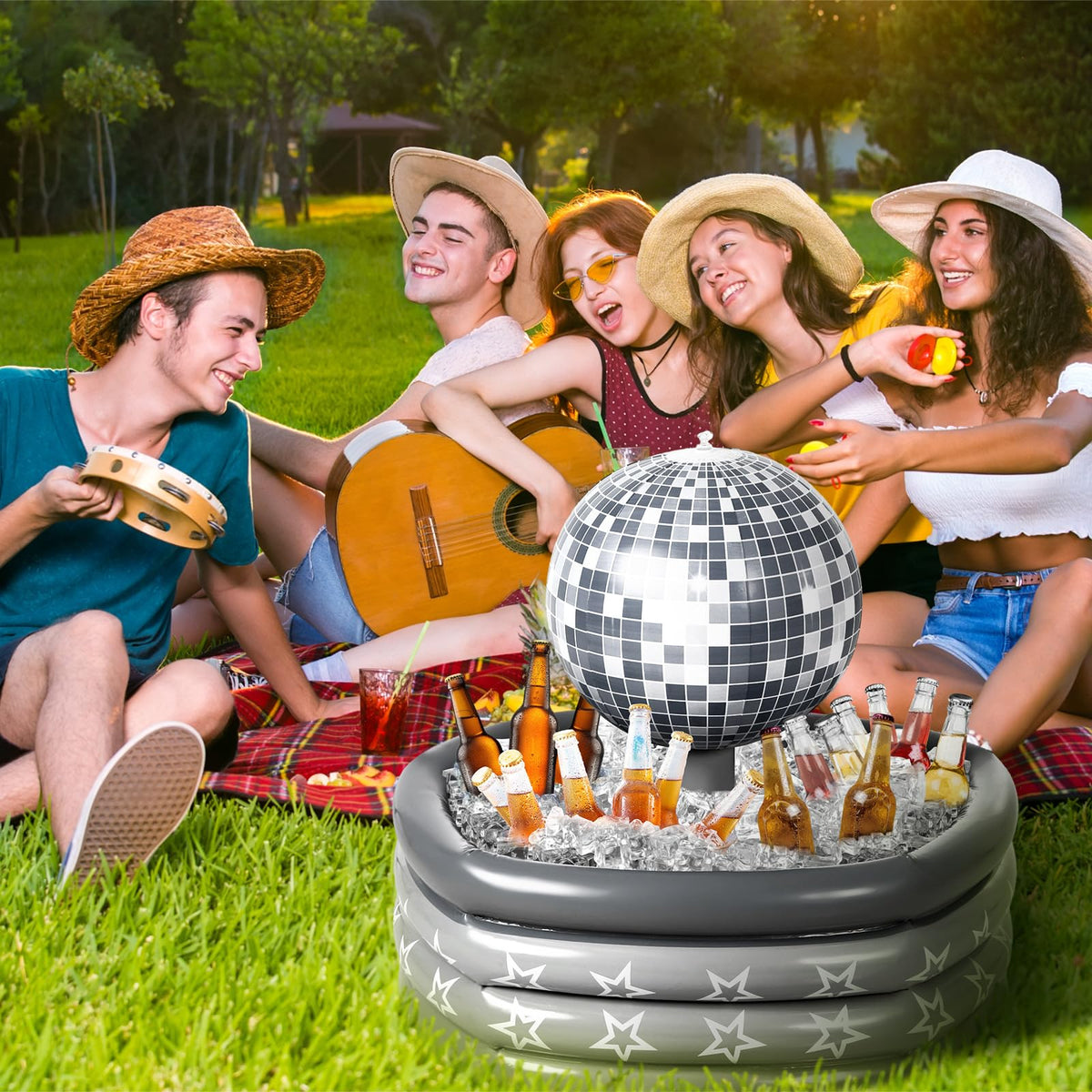Bencailor Disco Ball Inflatable Cooler PVC Drink Bucket Cool - Bencailor Official Imagery - 7