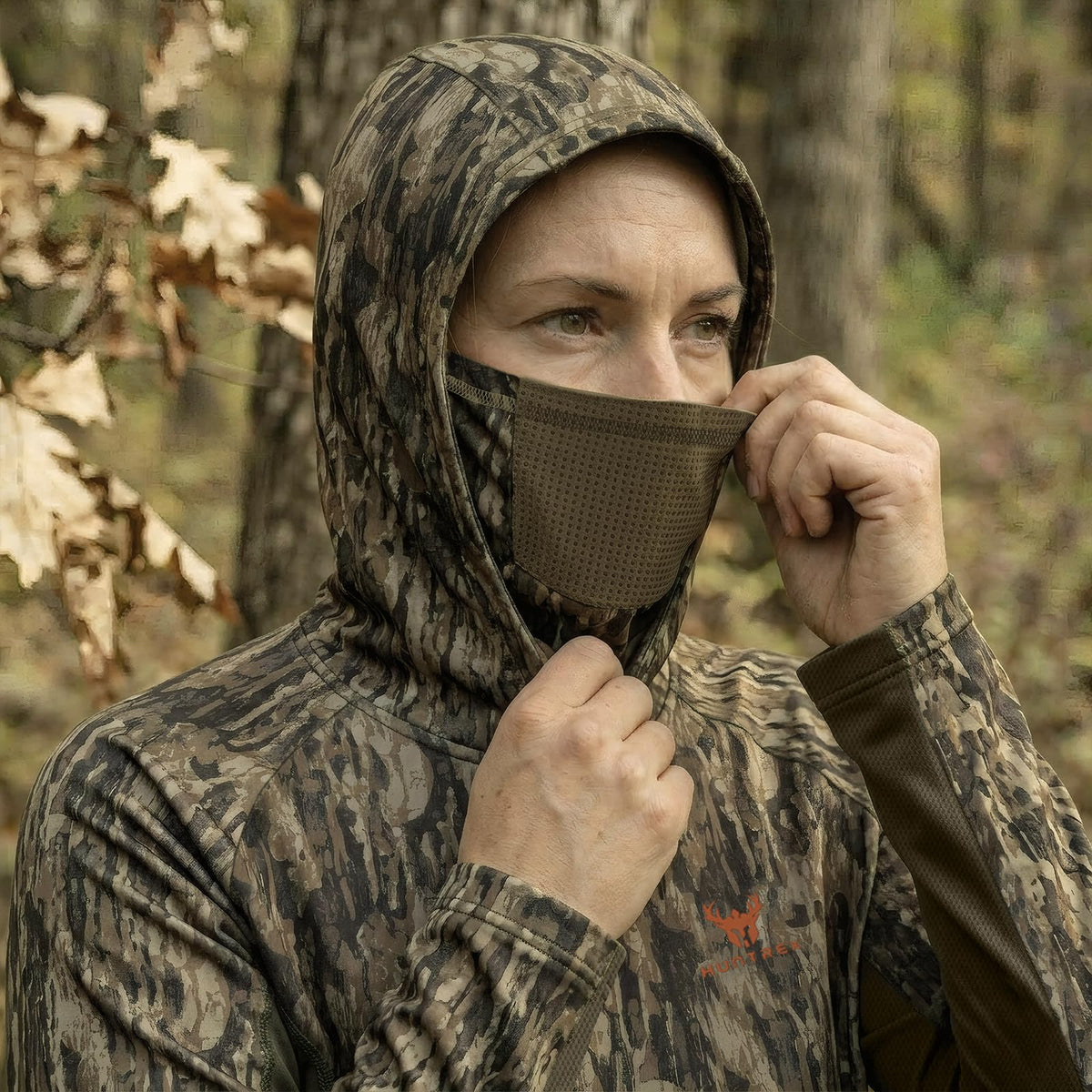 Women s Camo Hunting Hoodie with Face Mask UPF 50 Quick Dry - Hartena Official Imagery - 3