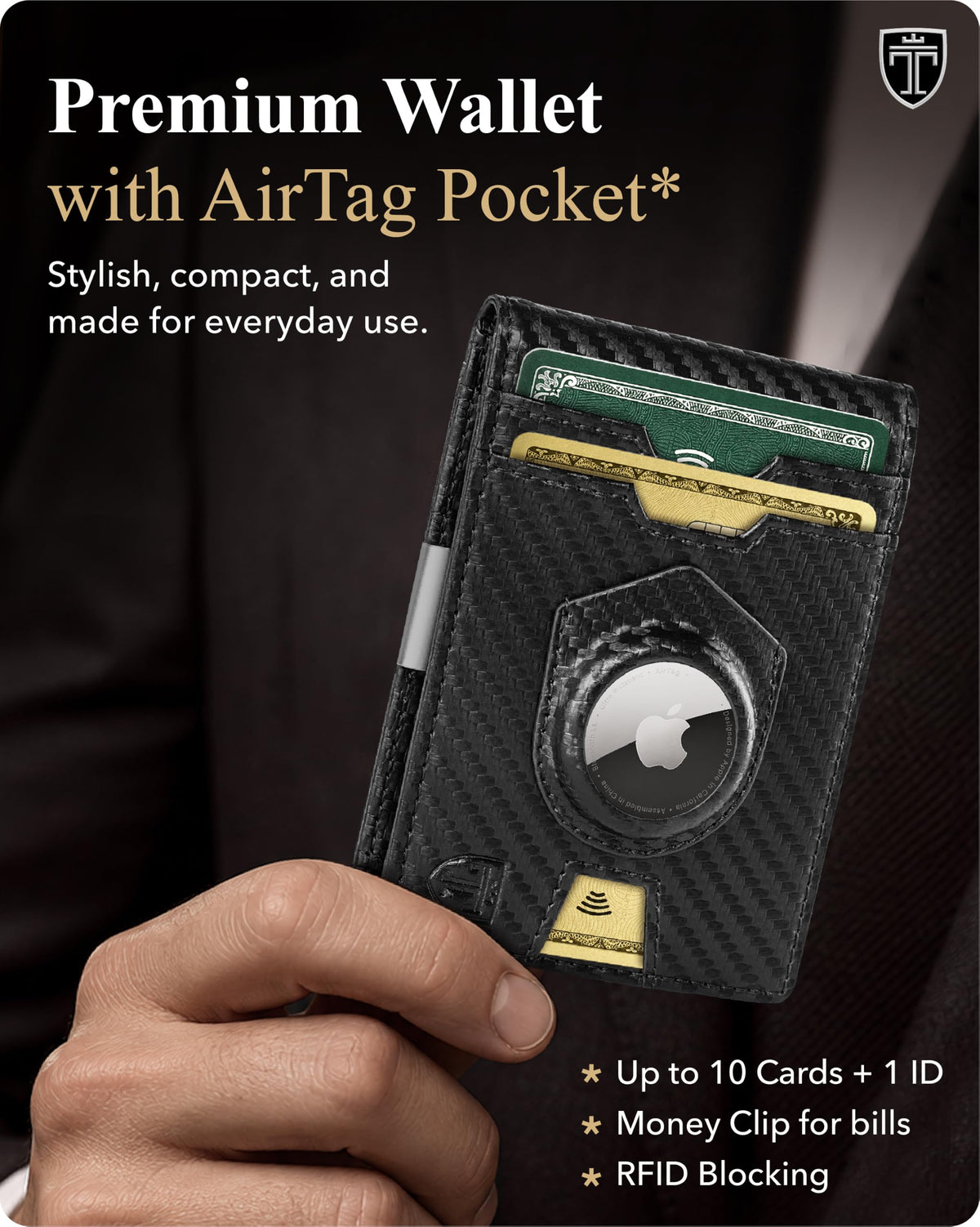 TRAVANDO Money Clip Wallet with AirTag Pocket - TRAVANDO Official Imagery - 3