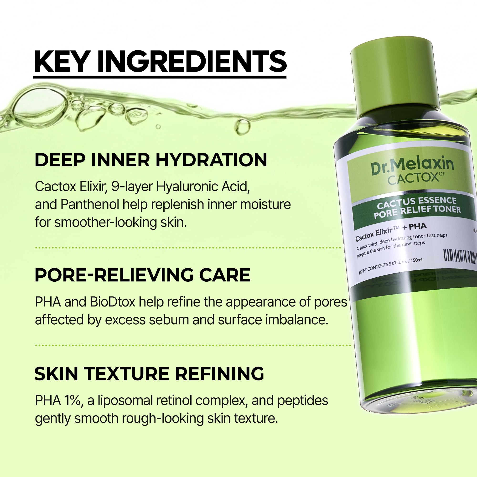 Dr Melaxin Cactox Cactus Essence Pore Relief Toner 150ml - Dr.Melaxin Official Imagery - 5