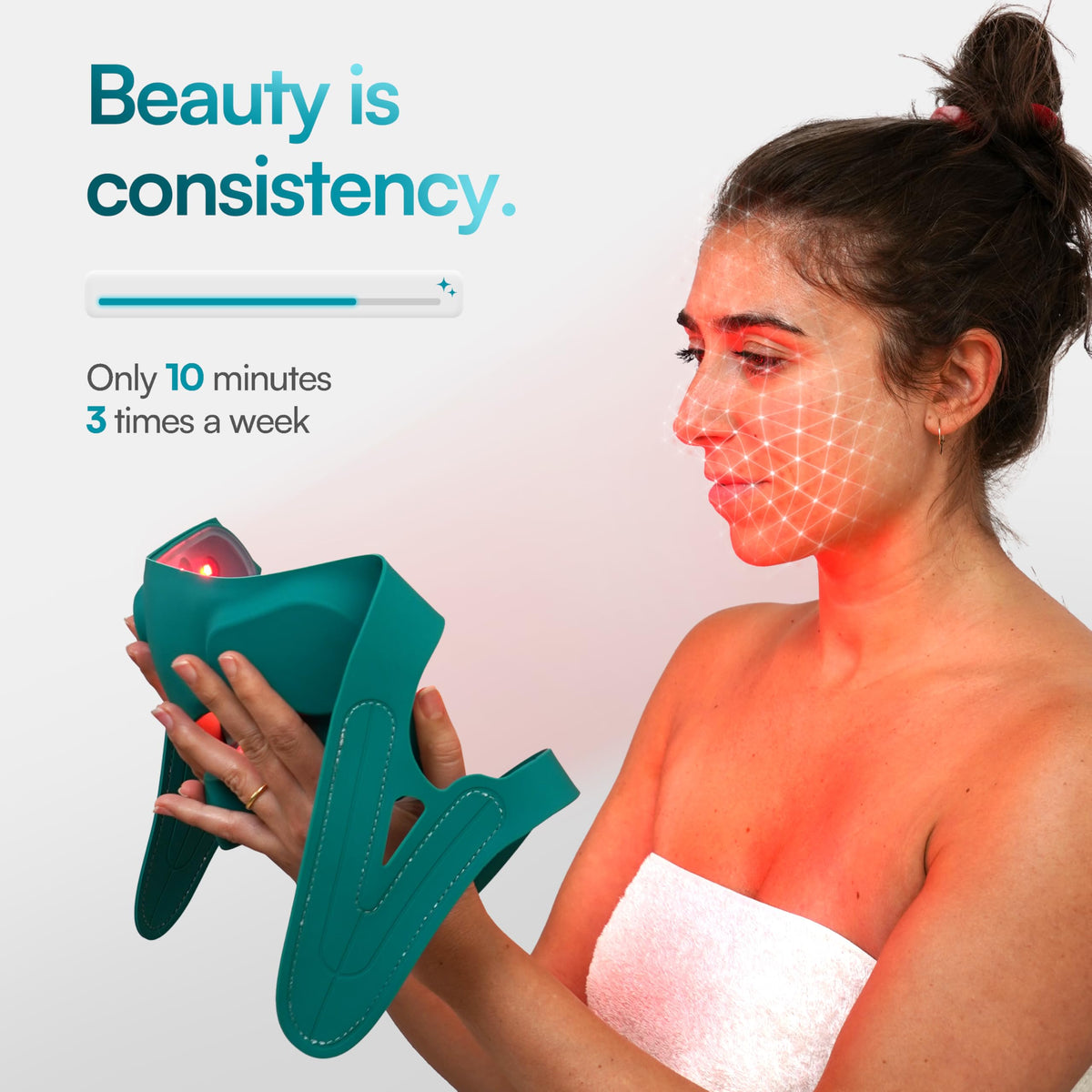 Red Light Therapy for Face Wireless LED Face Mask Light - BluMora Official Imagery - 3