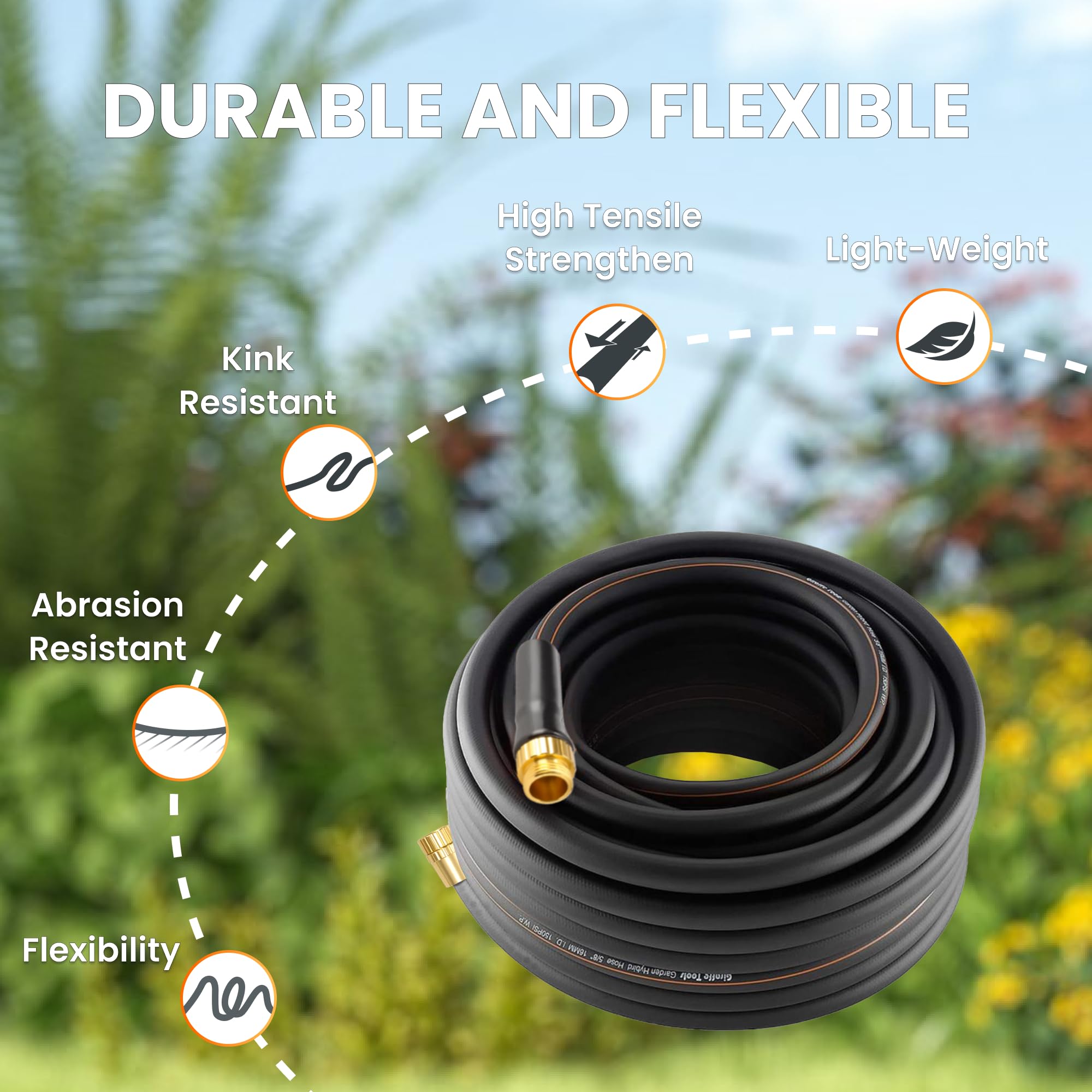 Giraffe Tools Garden Hose 100ft x 5/8" - Giraffe Tools Official Product View 3