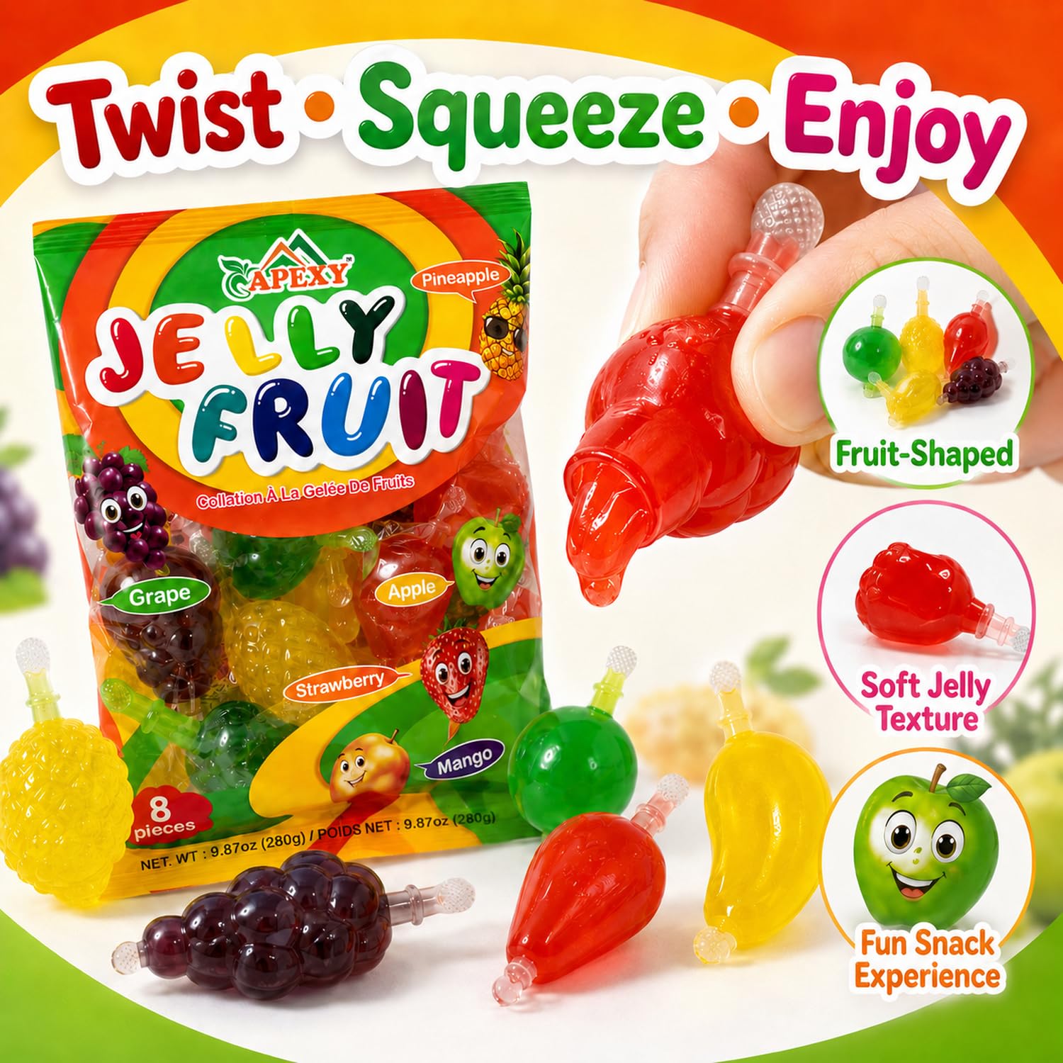 Apexy Jelly Fruit, Tiktok Candy Trend Items, Tik Tok Hit or Miss Chall - View 4