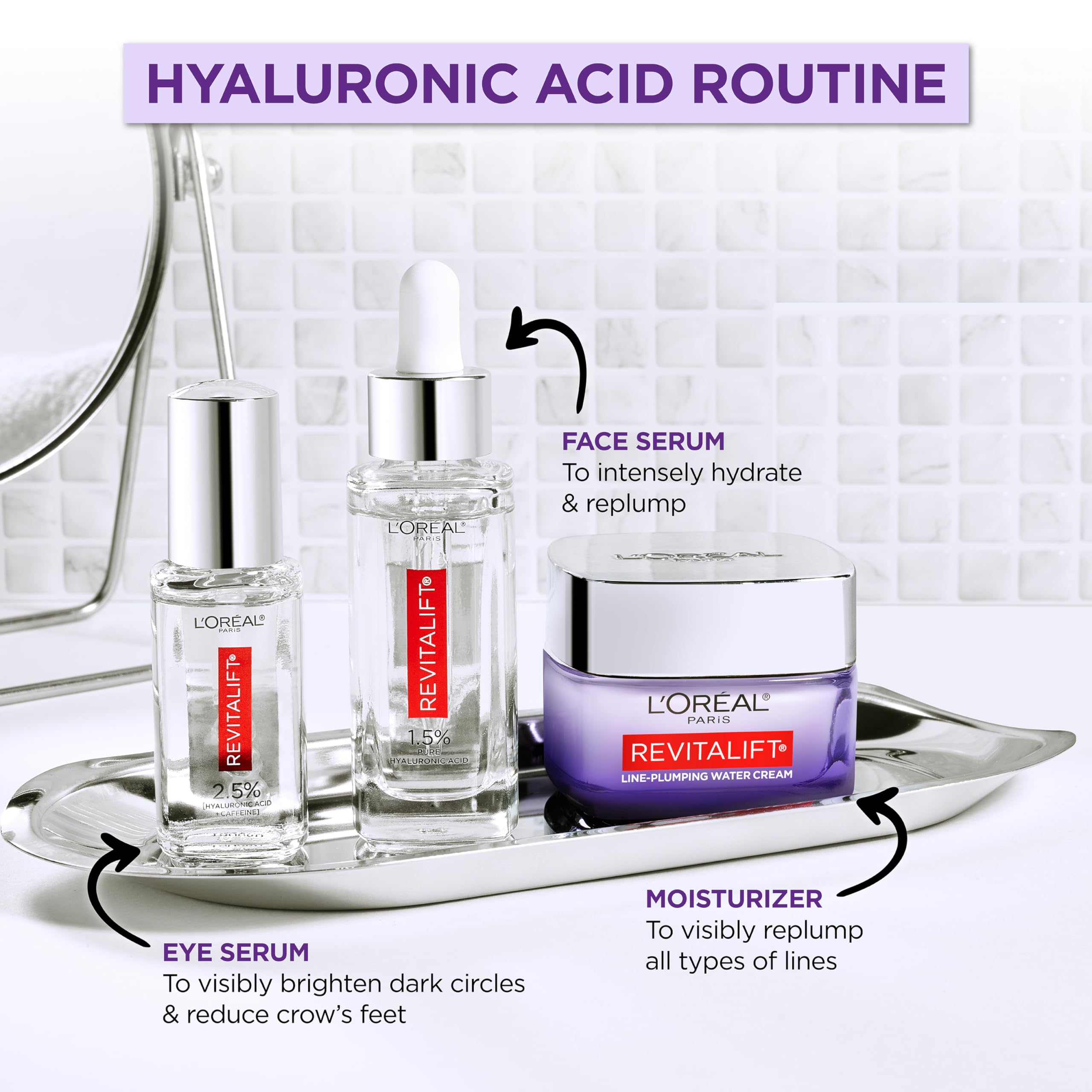 Elefair Tech L'Oreal Paris Revitalift 1.5% Pure Hyaluronic Acid Serum for Face, - Elefair Tech Official Product View 8