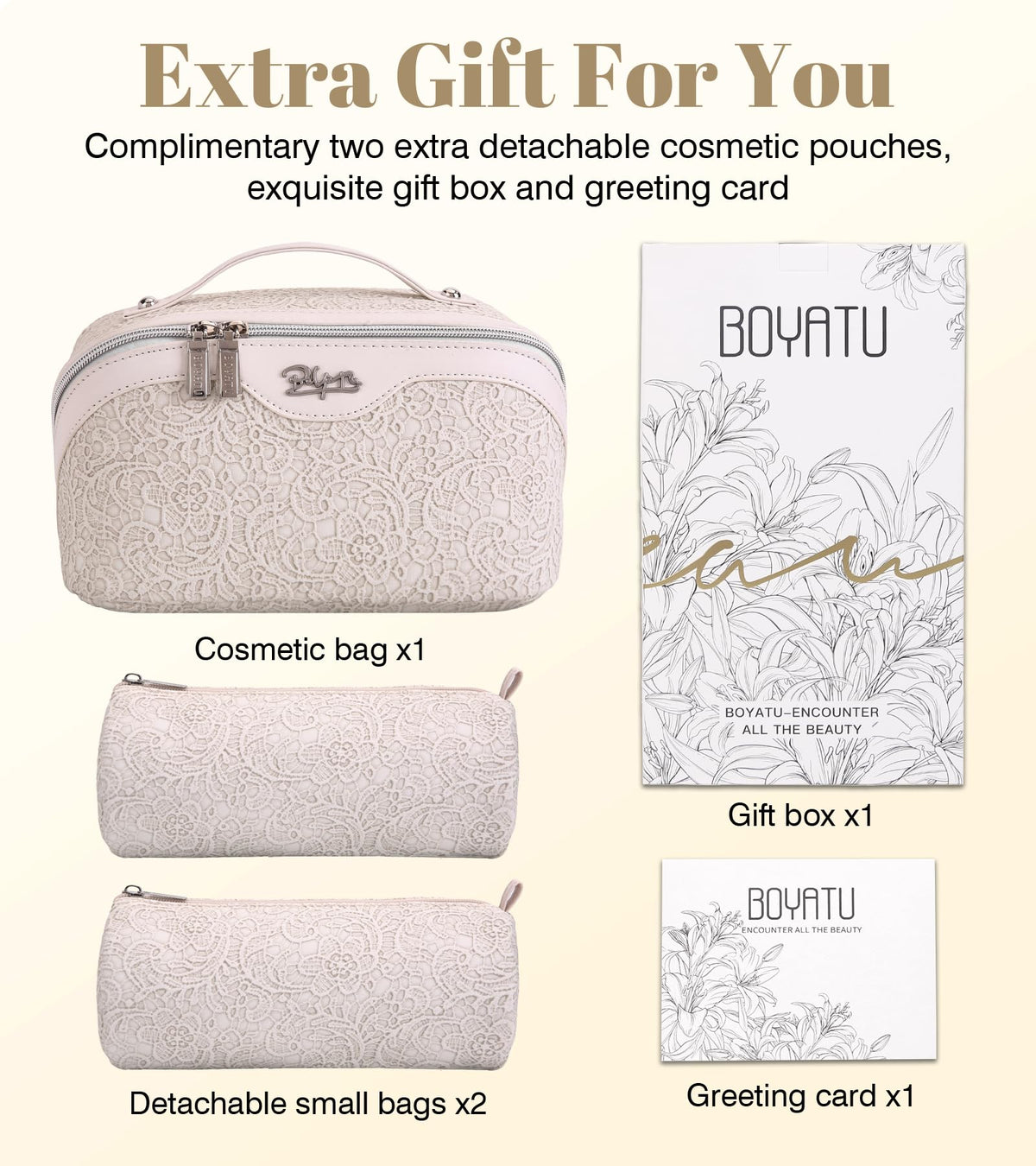 BOYATU Travel Makeup Bags Cosmetic Organizer Bag 3 Pcs Set - BOYATU Official Imagery - 7