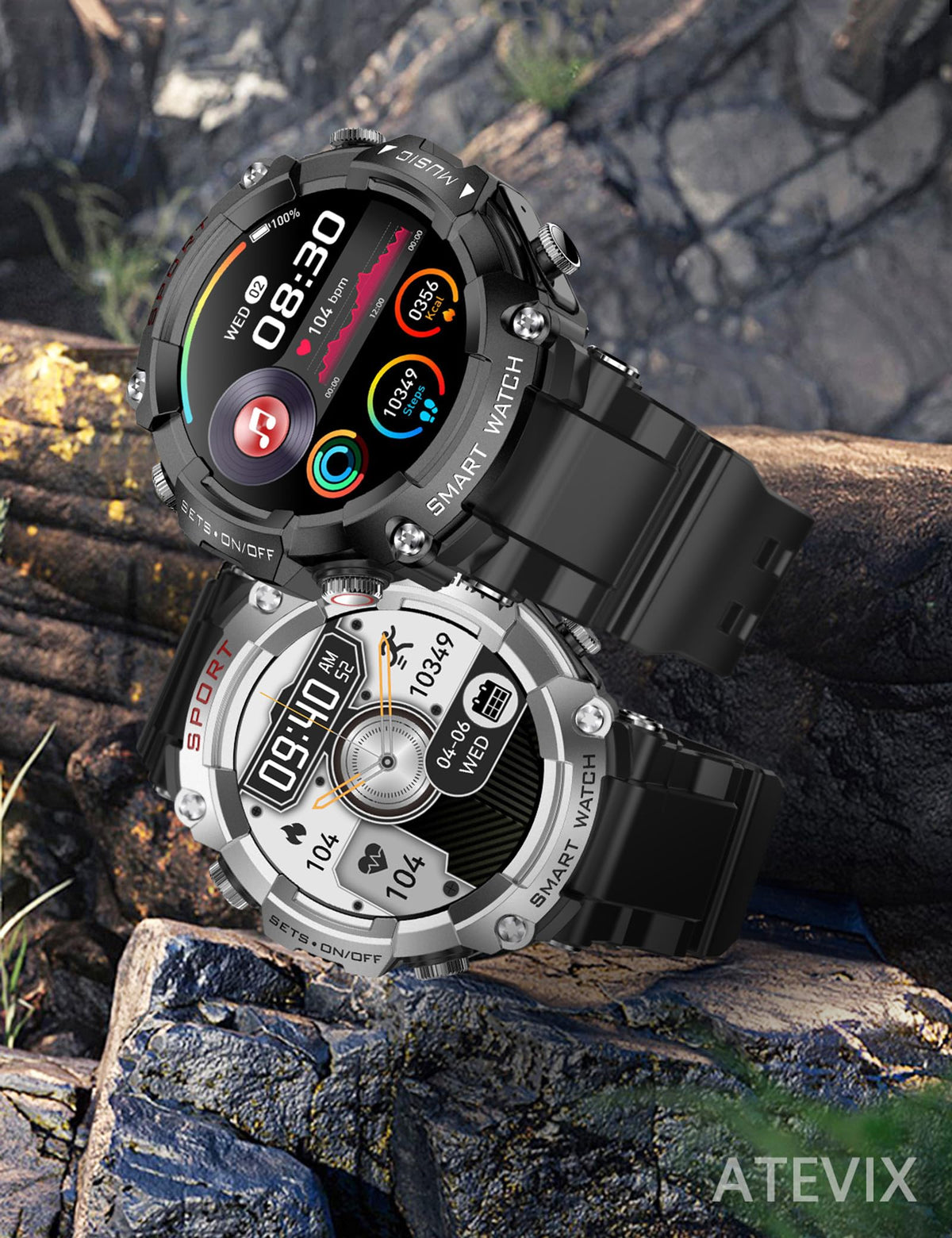 Smart Watch with Earbuds for Men Smart Watches for Android - ATEVIX Official Imagery - 3