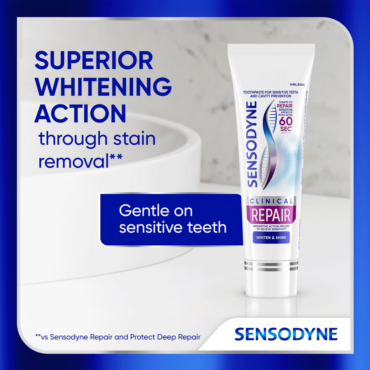 Sensodyne Clinical Repair Whiten Shine Toothpaste 3 4 oz - Sensodyne Official Imagery - 6