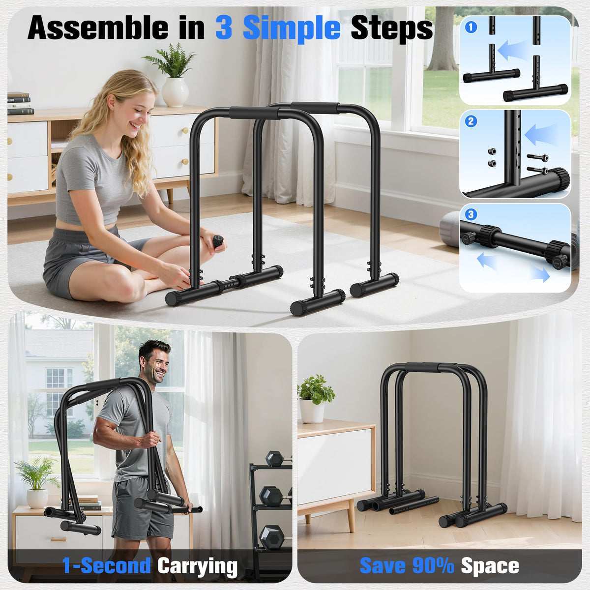 Sportsroyals Adjustable Dip Bar Station Heavy Duty - Sportsroyals Official Imagery - 8