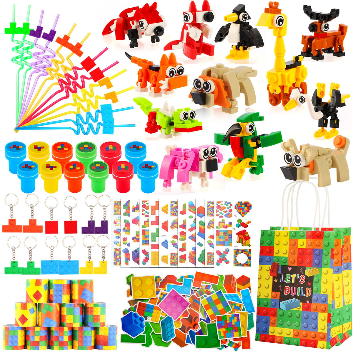 LiYiQ 134 Pcs Building Blocks Party Favors with Reusable - LiYiQ Official Imagery - 1