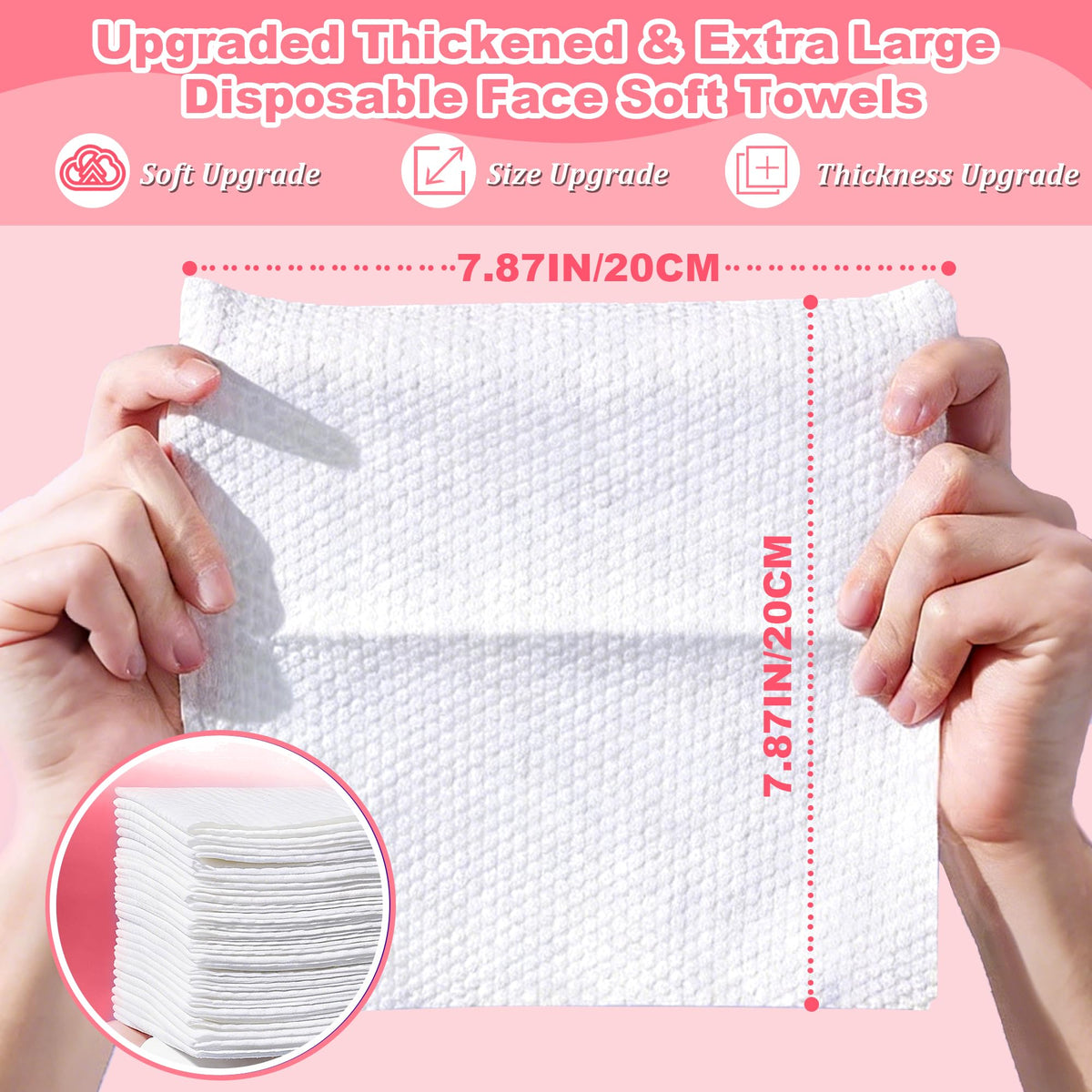 600 Count Disposable Face Towel Dual Textured Facial Wash - Futetui Official Imagery - 8